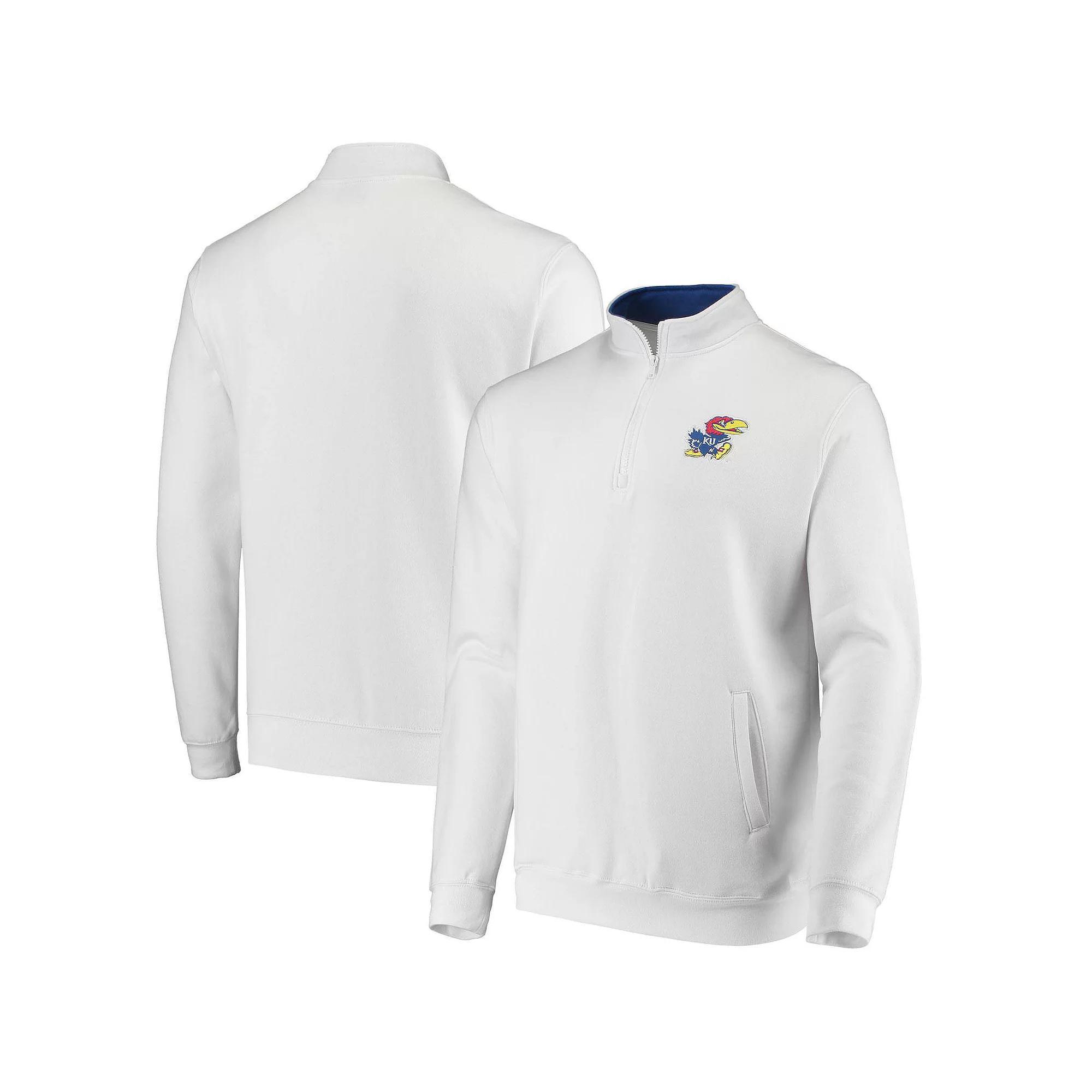 Men's Colosseum White Kansas Jayhawks Tortugas Logo Quarter-Zip Jacket, Size: 3XL Product Image