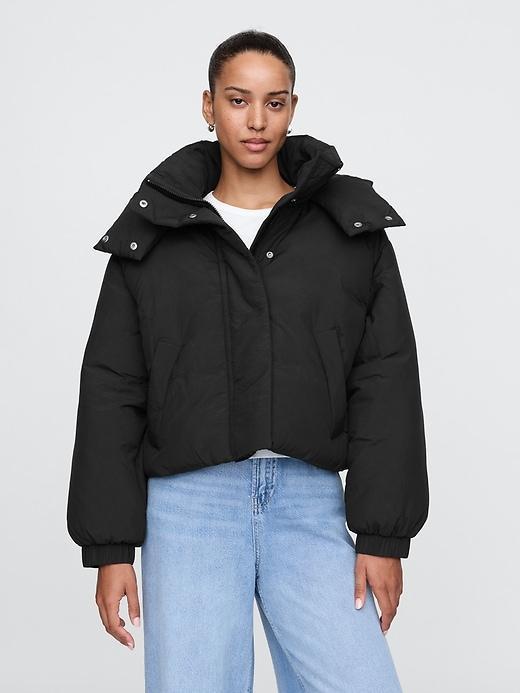 Cropped Duvet Wrap Puffer Jacket Product Image
