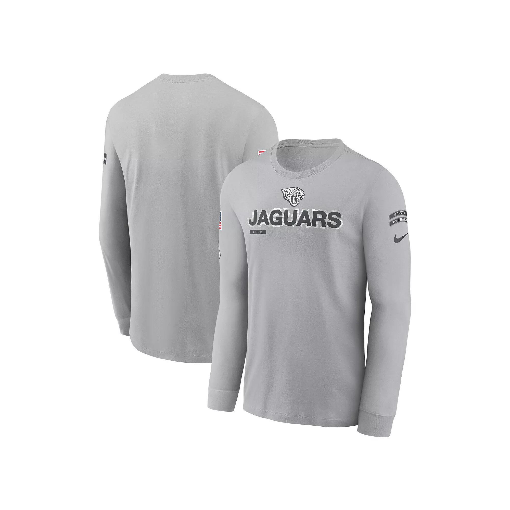 Men's Nike Gray Jacksonville Jaguars 2024 Salute To Service Long Sleeve T-Shirt, Size: 3XL, Grey Product Image
