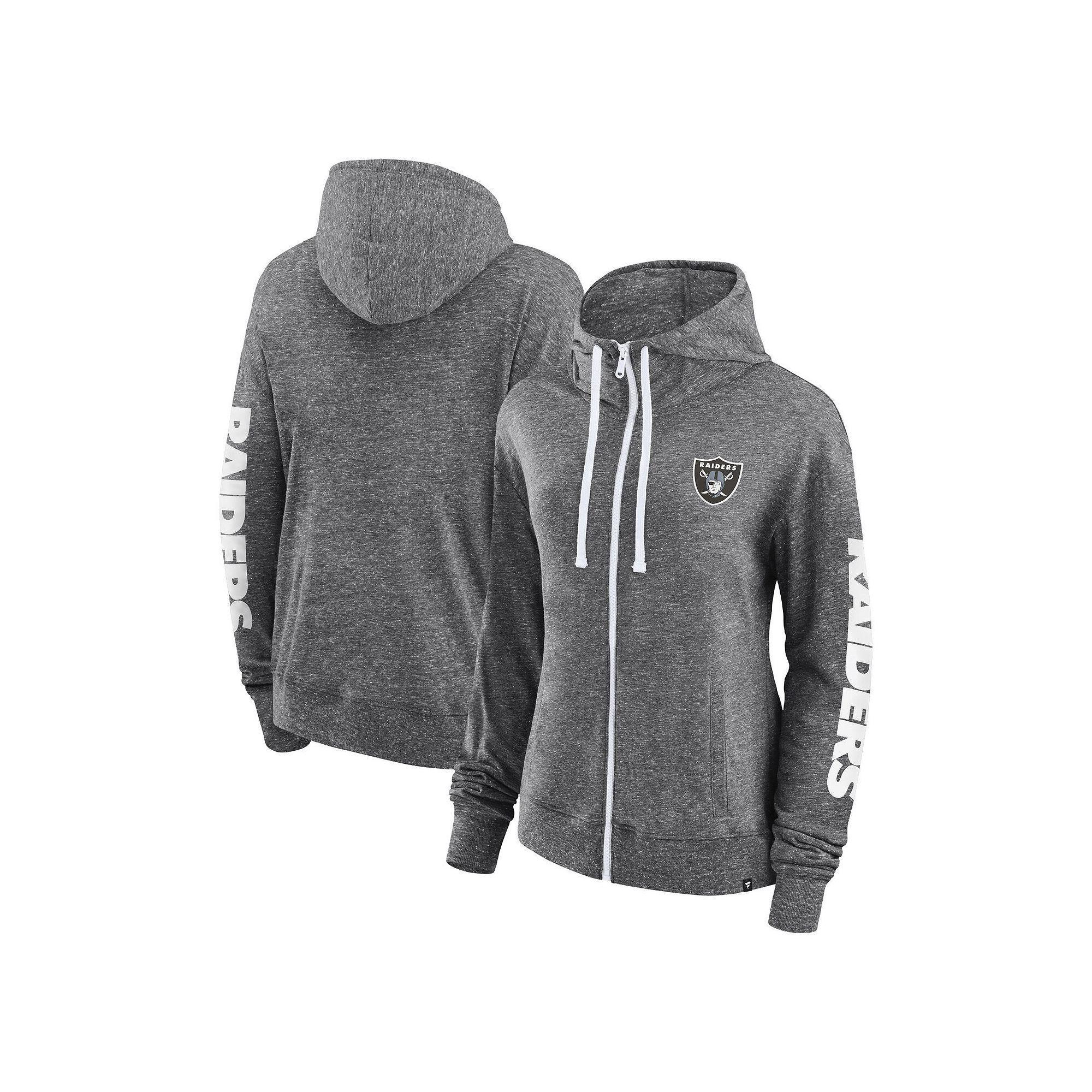 Women's Fanatics Branded Heather Charcoal Las Vegas Raiders Opening Coin Flip Hoodie Full-Zip Sweatshirt, Size: XS, Lvr Charco Product Image
