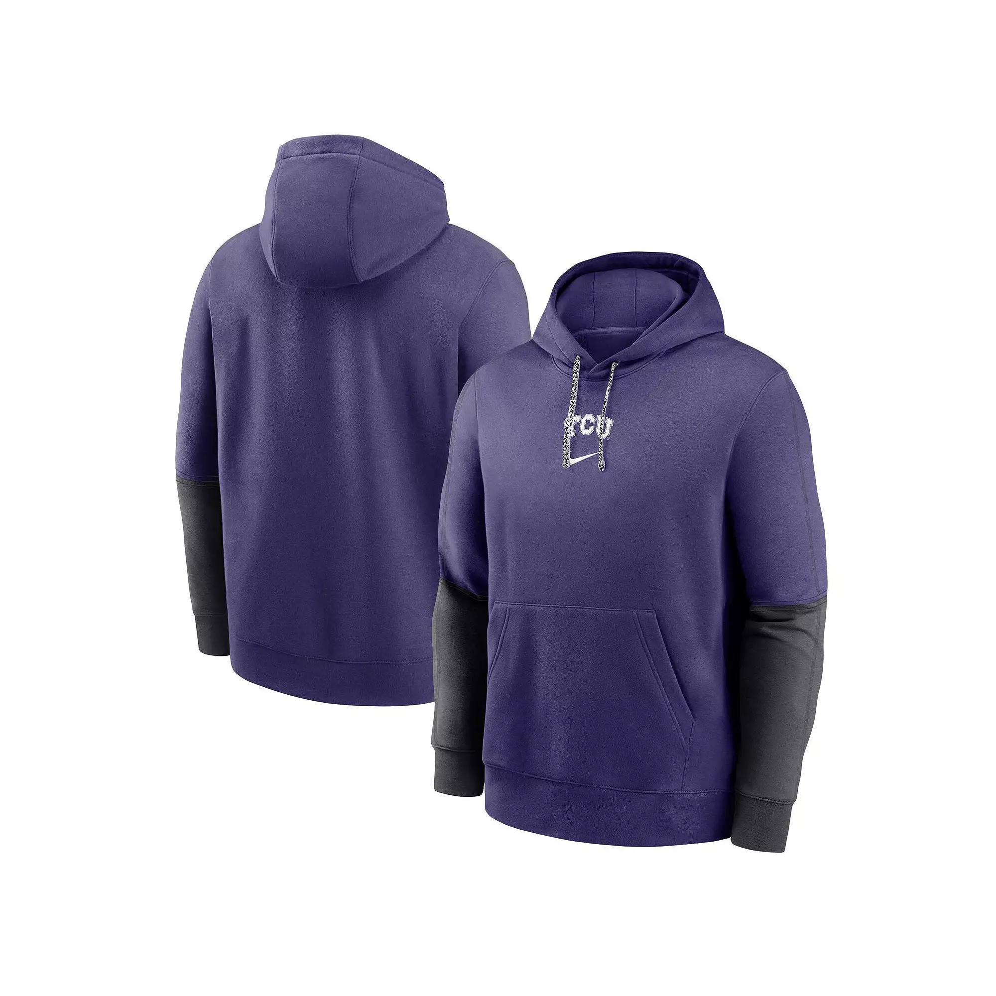 Men's Nike Purple TCU Horned Frogs 2024 Sideline Club Fleece Pullover Hoodie, Size: Small Product Image