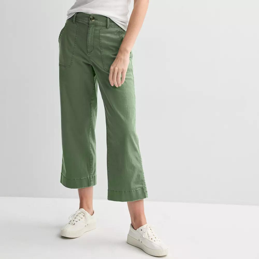 Petite Sonoma Goods For Life® Patch Pocket Pants, Women's, Size: XXL Petite, Manolo Green Product Image