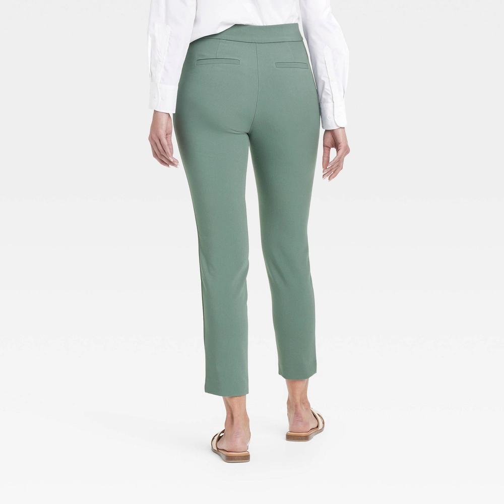 Women's High-Rise Skinny Ankle Pull-On Pants - A New Day™ Olive 2 Product Image