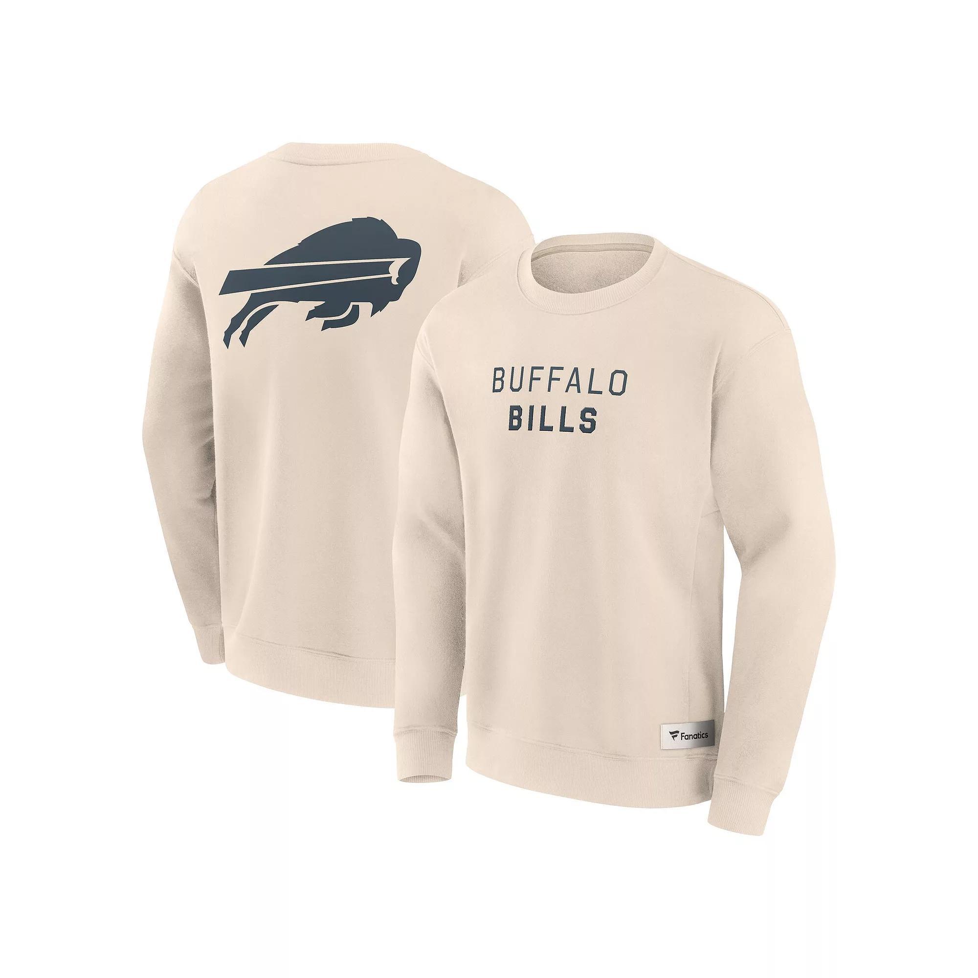 Men's Fanatics Cream Buffalo Bills Elements Future Ground Lettering Pullover Sweatshirt, Size: 2XL, Beige Product Image
