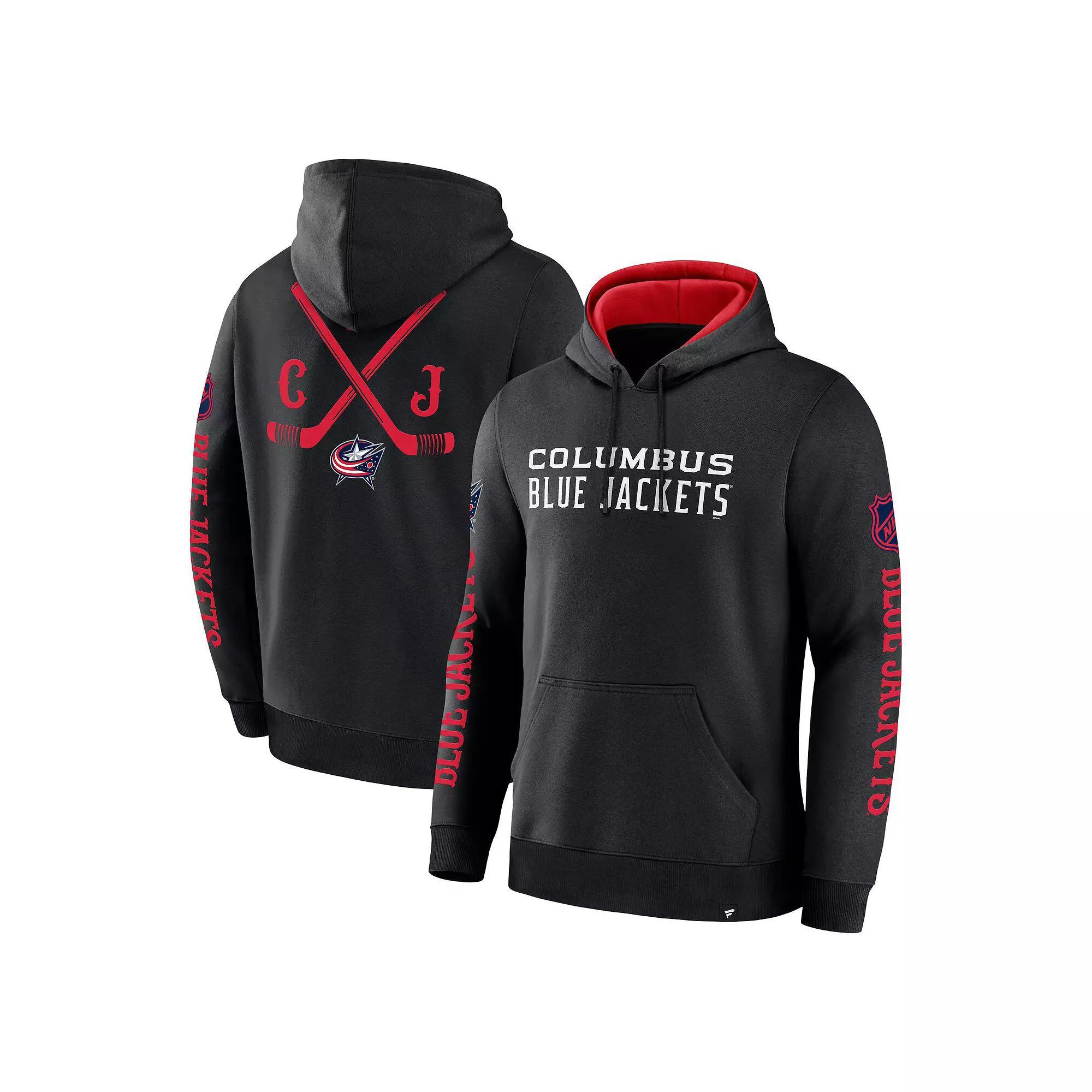 Men's Fanatics Black Columbus Blue Jackets Big City Legacy Fleece Pullover Hoodie, Size: Large Product Image