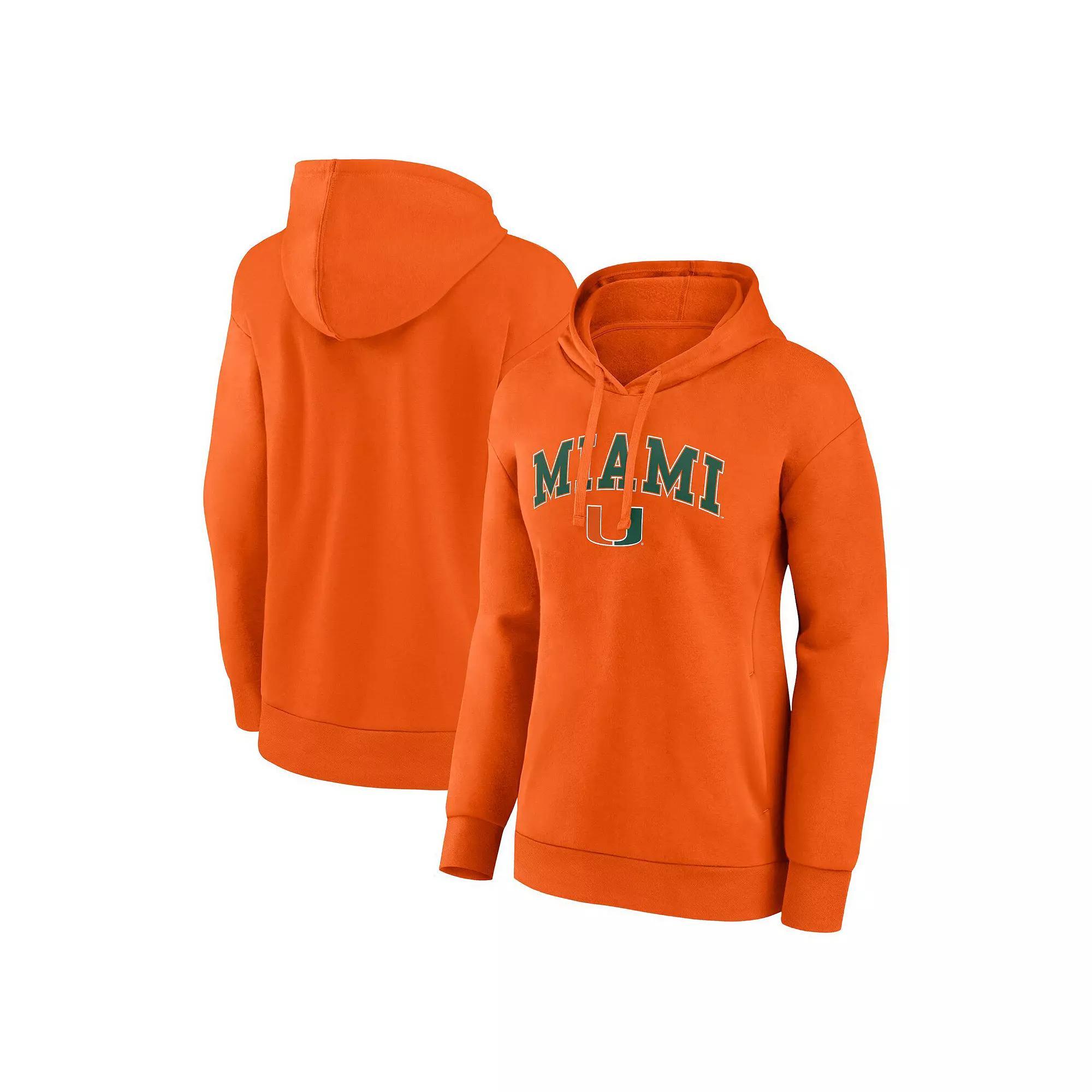 Women's Fanatics Branded Orange Miami Hurricanes Evergreen Campus Pullover Hoodie, Size: XL Product Image