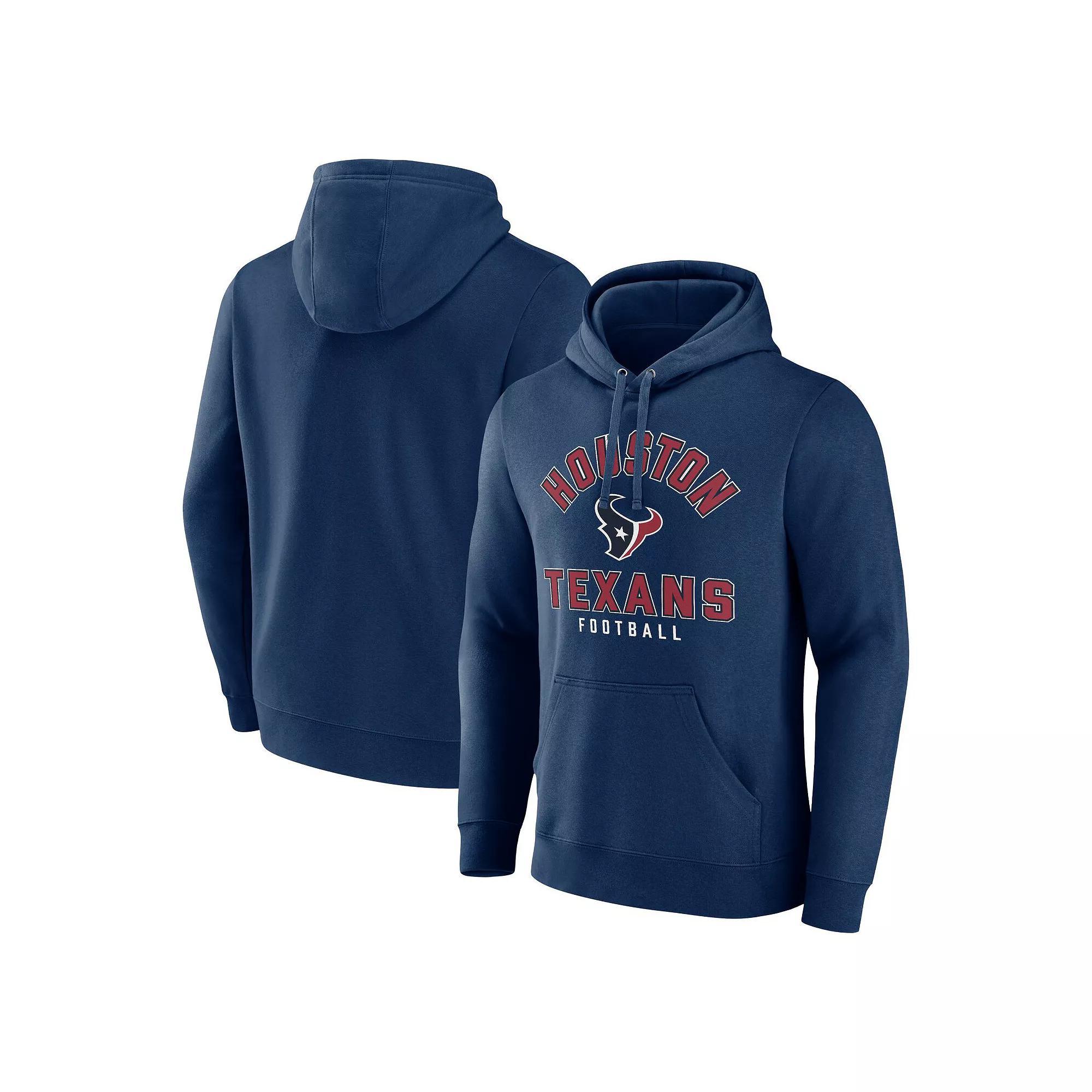 Men's Fanatics Branded  Navy Houston Texans Between the Pylons Pullover Hoodie, Size: 3XL, Blue Product Image