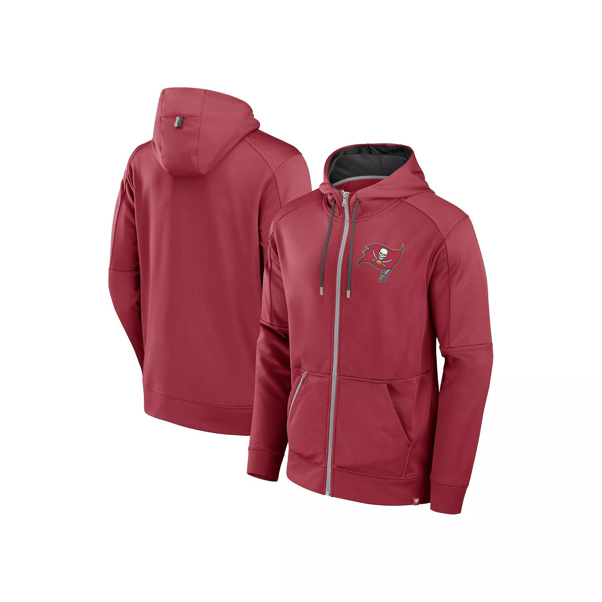 Men's Fanatics Red Tampa Bay Buccaneers Defender Full-Zip Hoodie, Size: 2XL Product Image