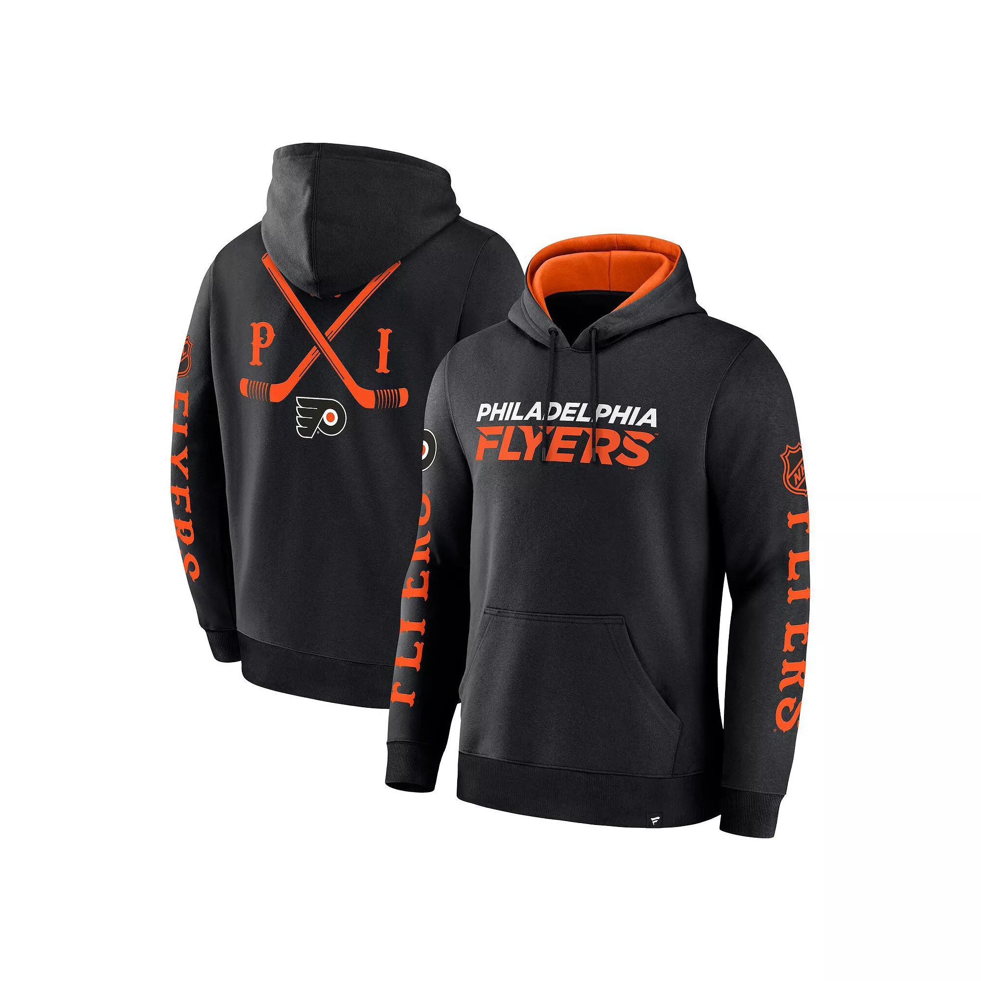 Men's Fanatics Black Philadelphia Flyers Big City Legacy Fleece Pullover Hoodie, Size: Small, Fly Black Product Image