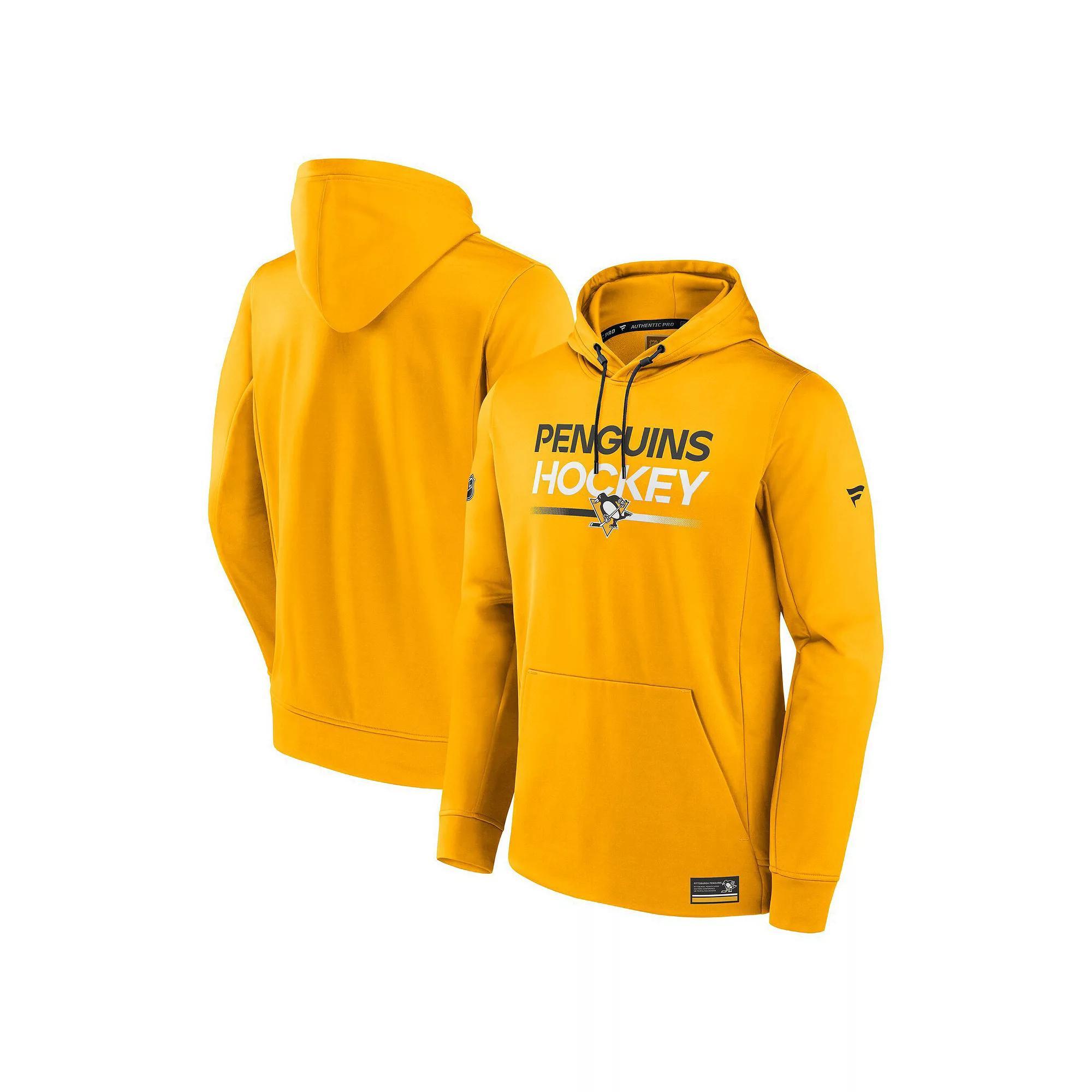 Men's Fanatics Gold Pittsburgh Penguins Fleece Pullover Hoodie, Size: Medium Product Image