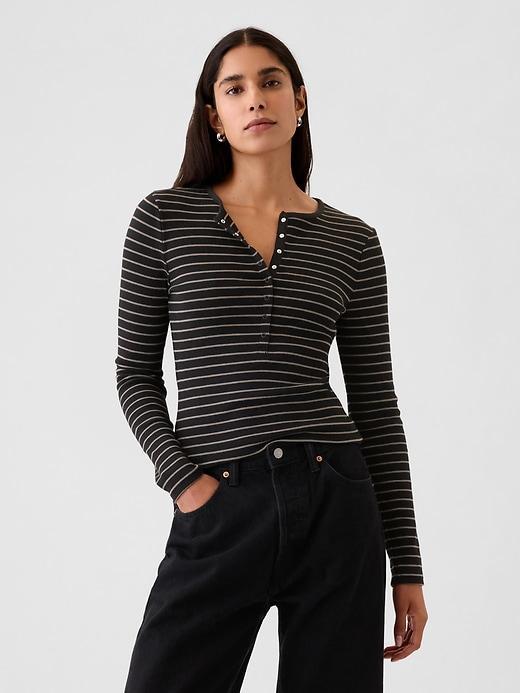 Modern Rib Henley T-Shirt Product Image