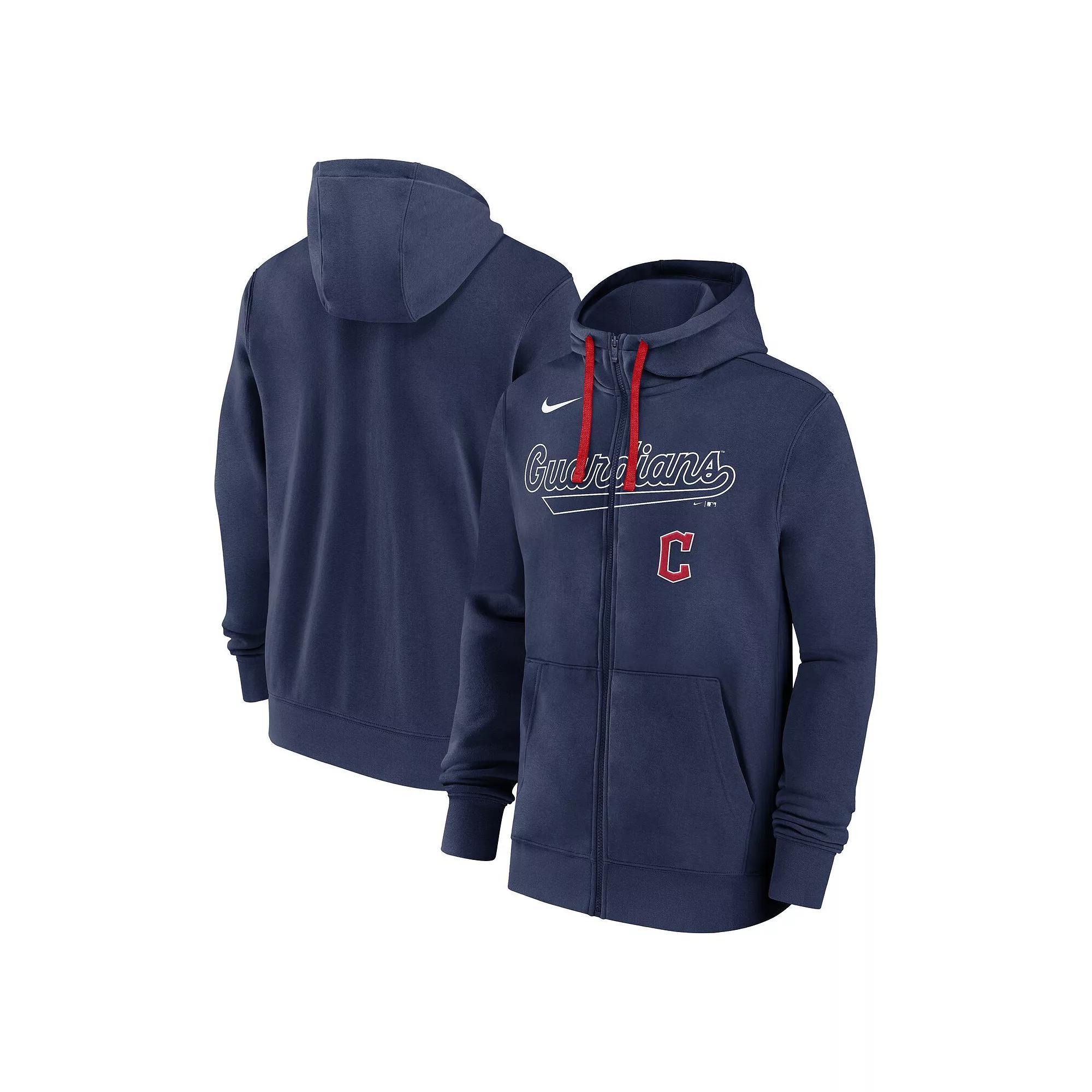 Men's Nike Navy Cleveland Guardians Knockout Script Full-Zip Hoodie, Size: Small, Grd Blue Product Image