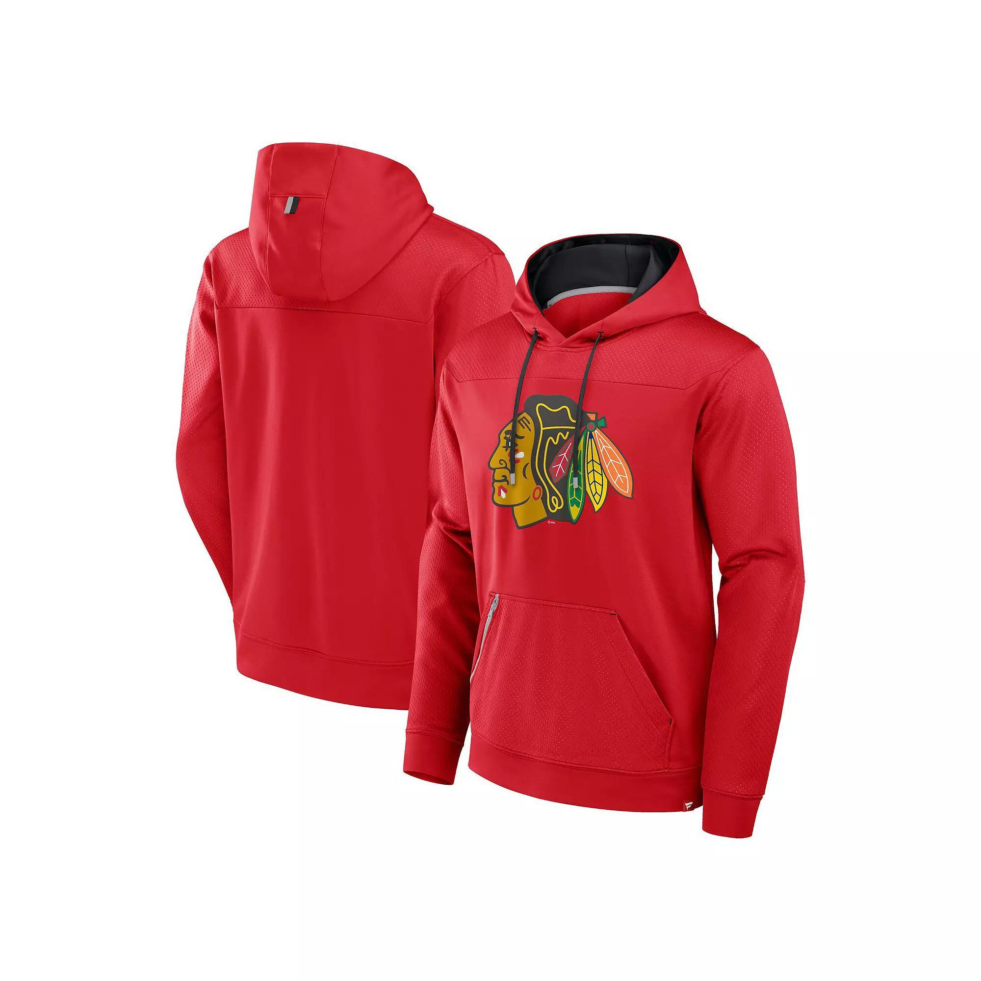 Men's Fanatics  Red Chicago Blackhawks Defender Pullover Hoodie, Size: 3XL Product Image