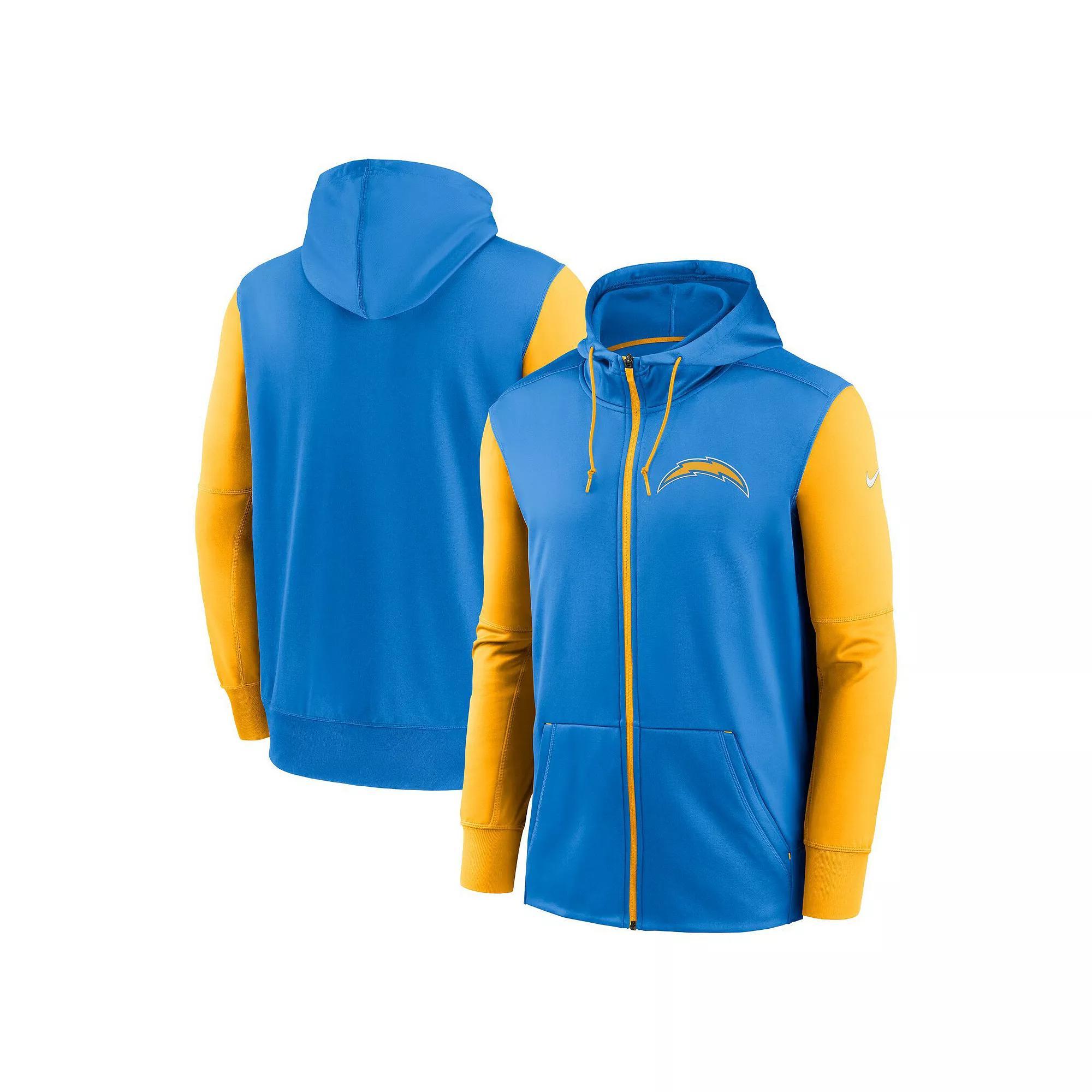 Men's Nike Powder Blue Los Angeles Chargers Performance Full-Zip Hoodie, Size: Medium, Light Product Image
