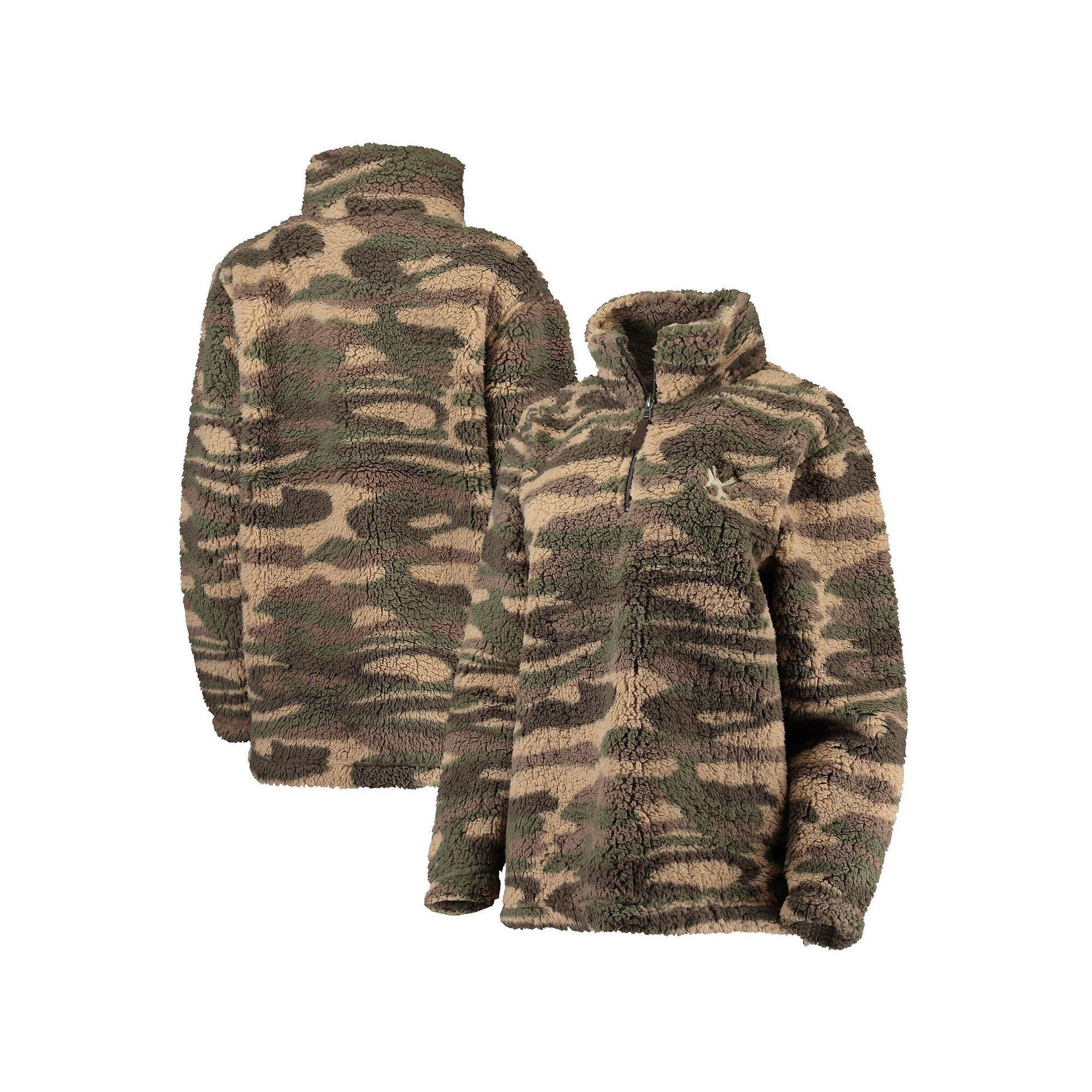 Women's G-III 4Her by Carl Banks Camo New York Yankees Sherpa Quarter-Zip Jacket, Size: Medium, Green Product Image