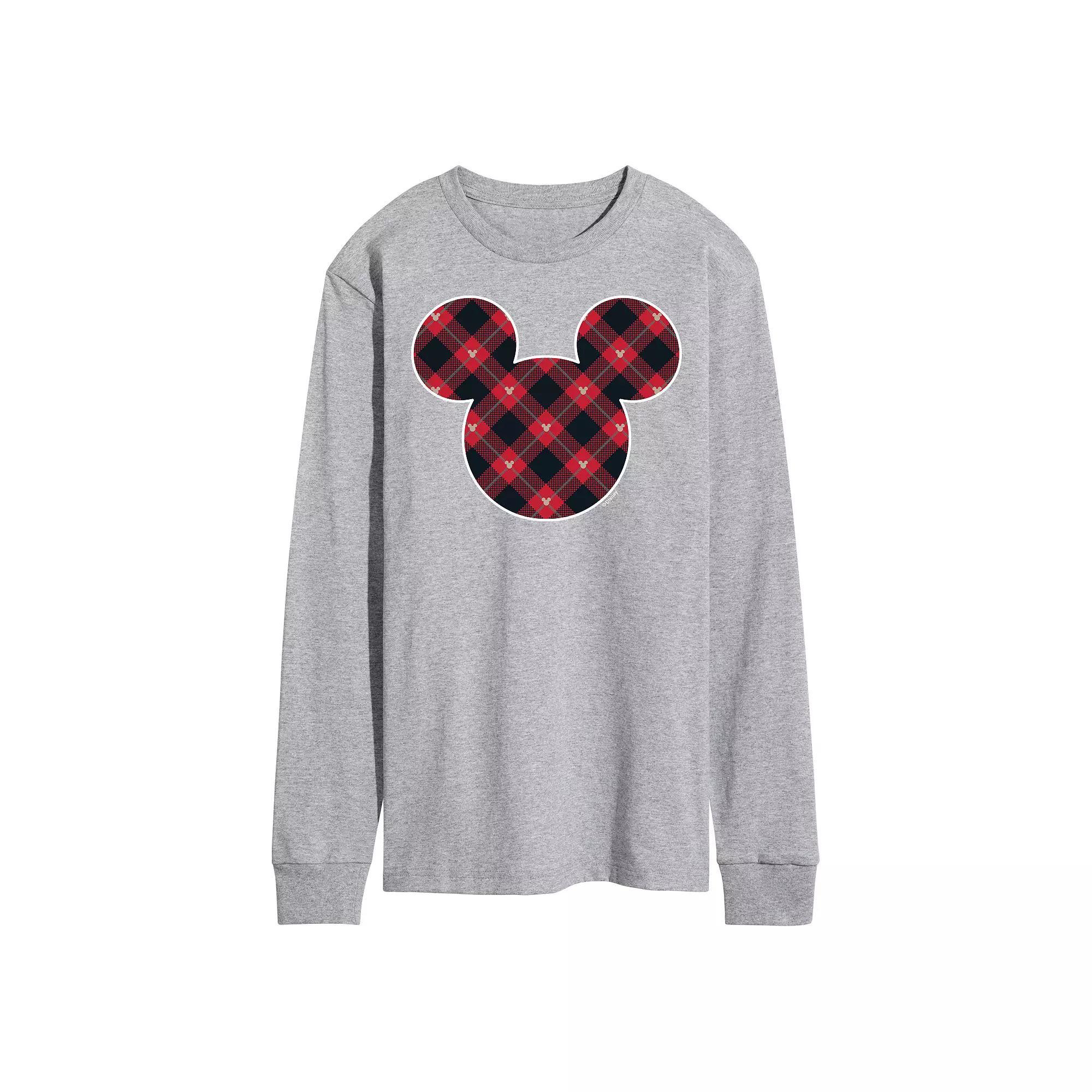 Disneys Mens Mickey Mouse Silhouette Plaid Fill Product Image