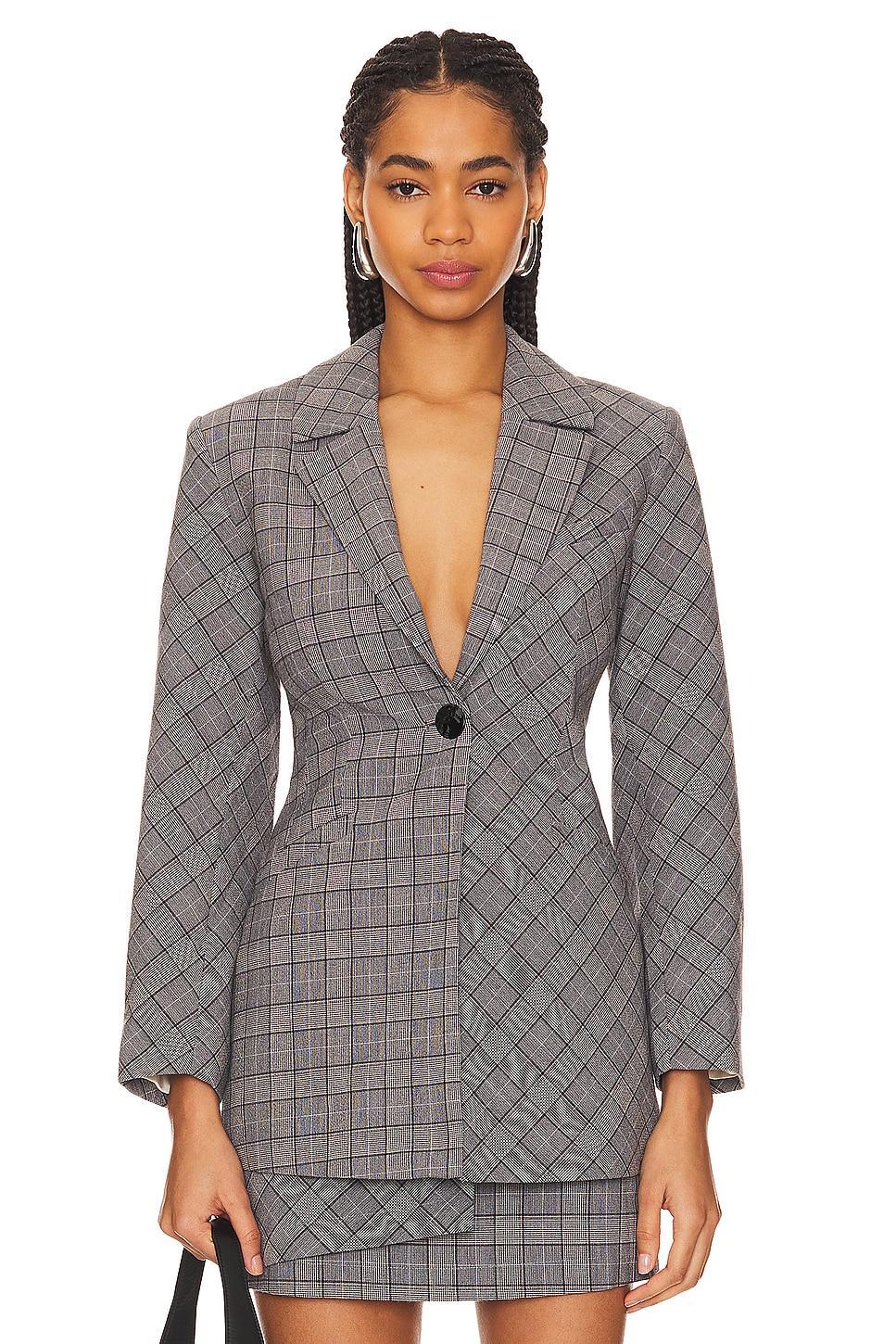 Check Mix Fitted Blazer Ganni Product Image