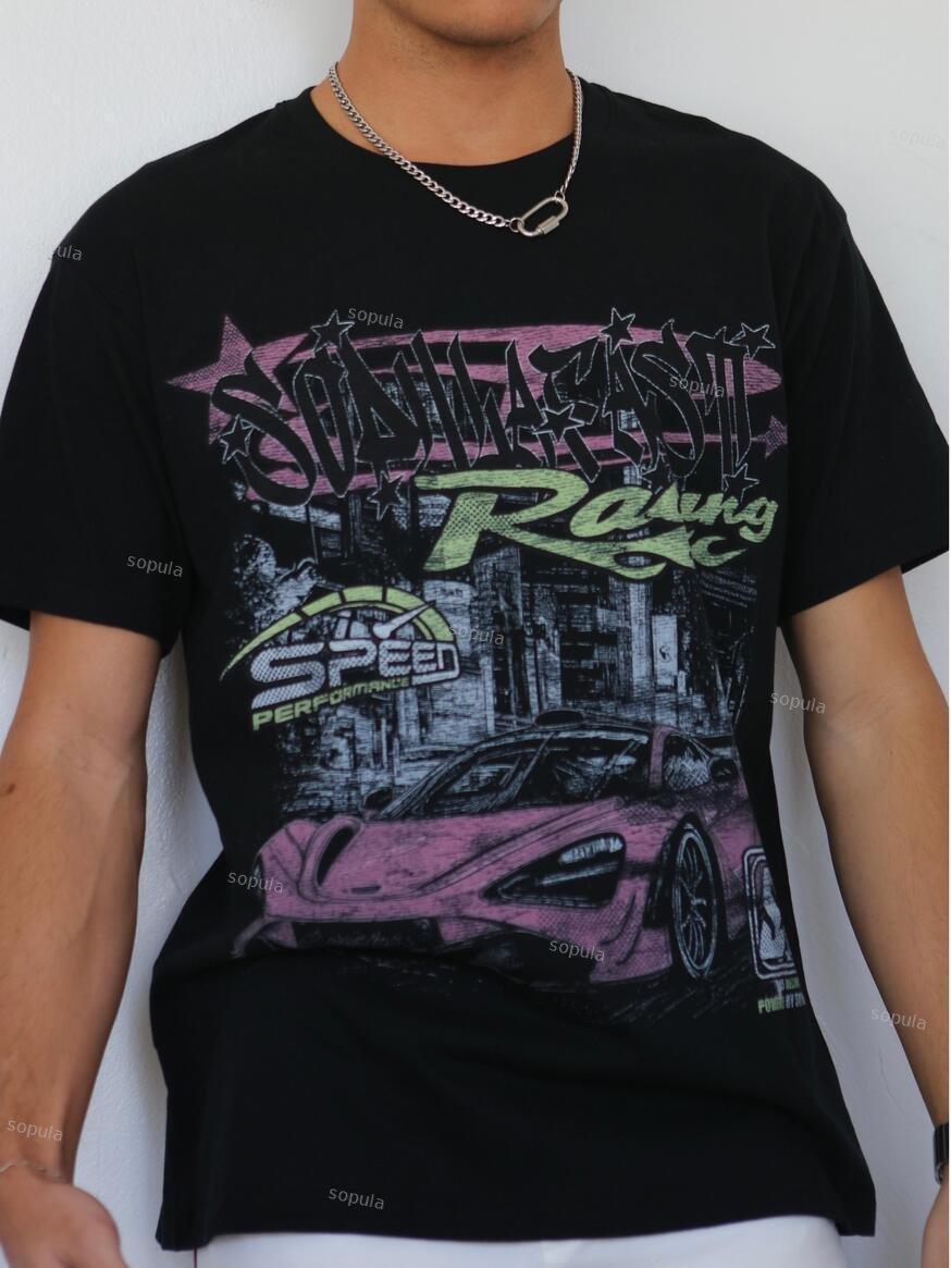 Sopula Y2k Fast Racing Make Vintage Graphics Cotton T-Shirt Product Image