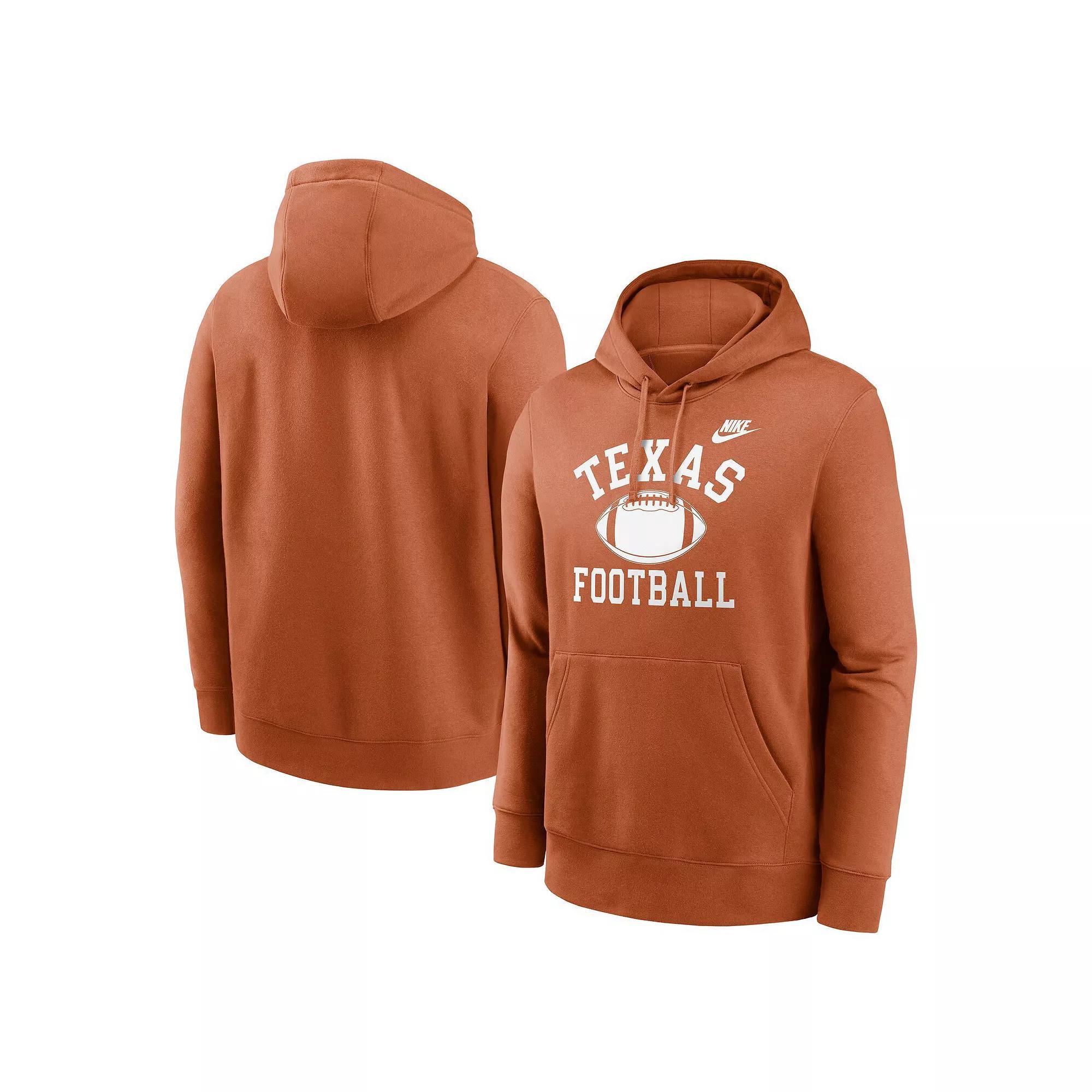 Men's Nike Texas Orange Texas Longhorns Legacy Football Icon Club Fleece Pullover Hoodie, Size: 2XL, Team Product Image