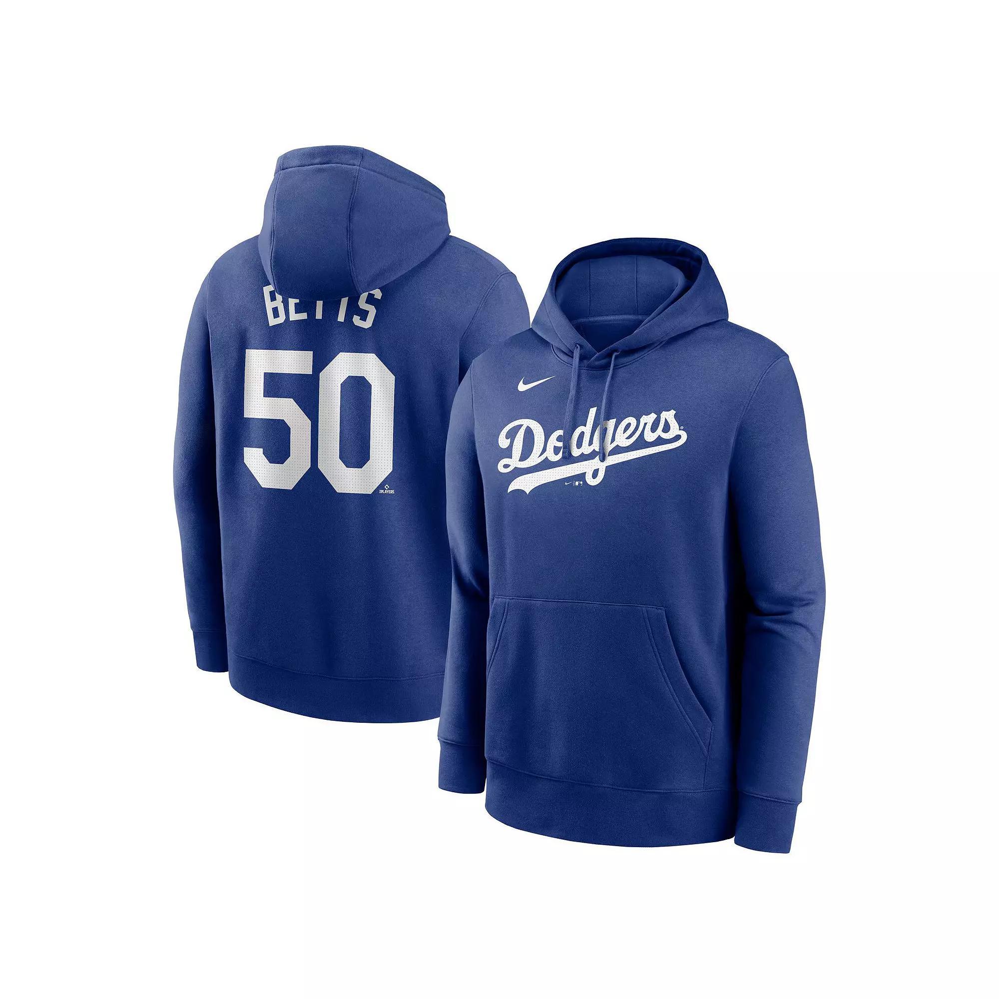 Mens Nike Mookie Betts Royal Los Angeles Dodgers Player Name & Number Club Pullover Hoodie Product Image