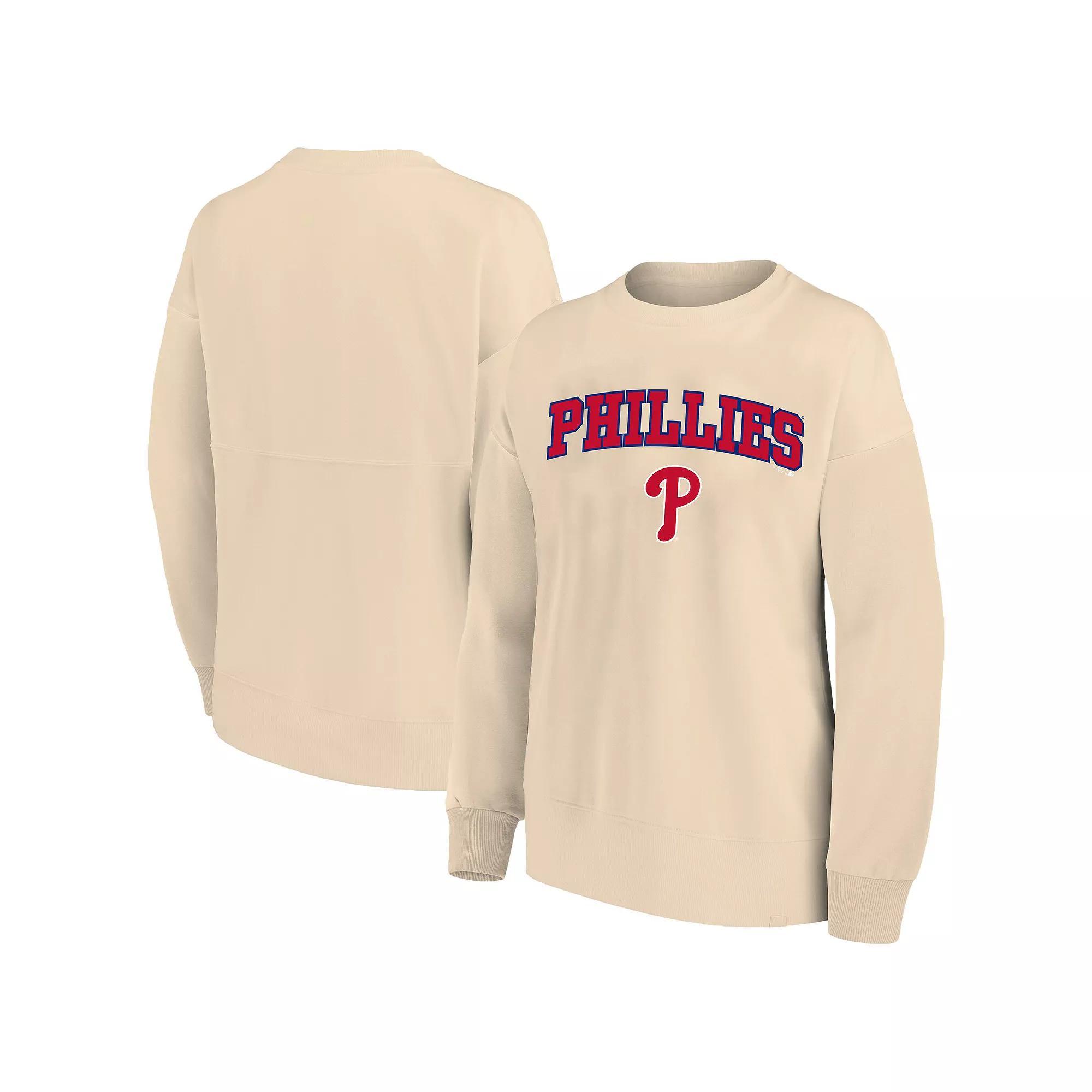 Womens Profile Oatmeal Philadelphia Phillies Plus Size French Terry Pullover Sweatshirt Product Image