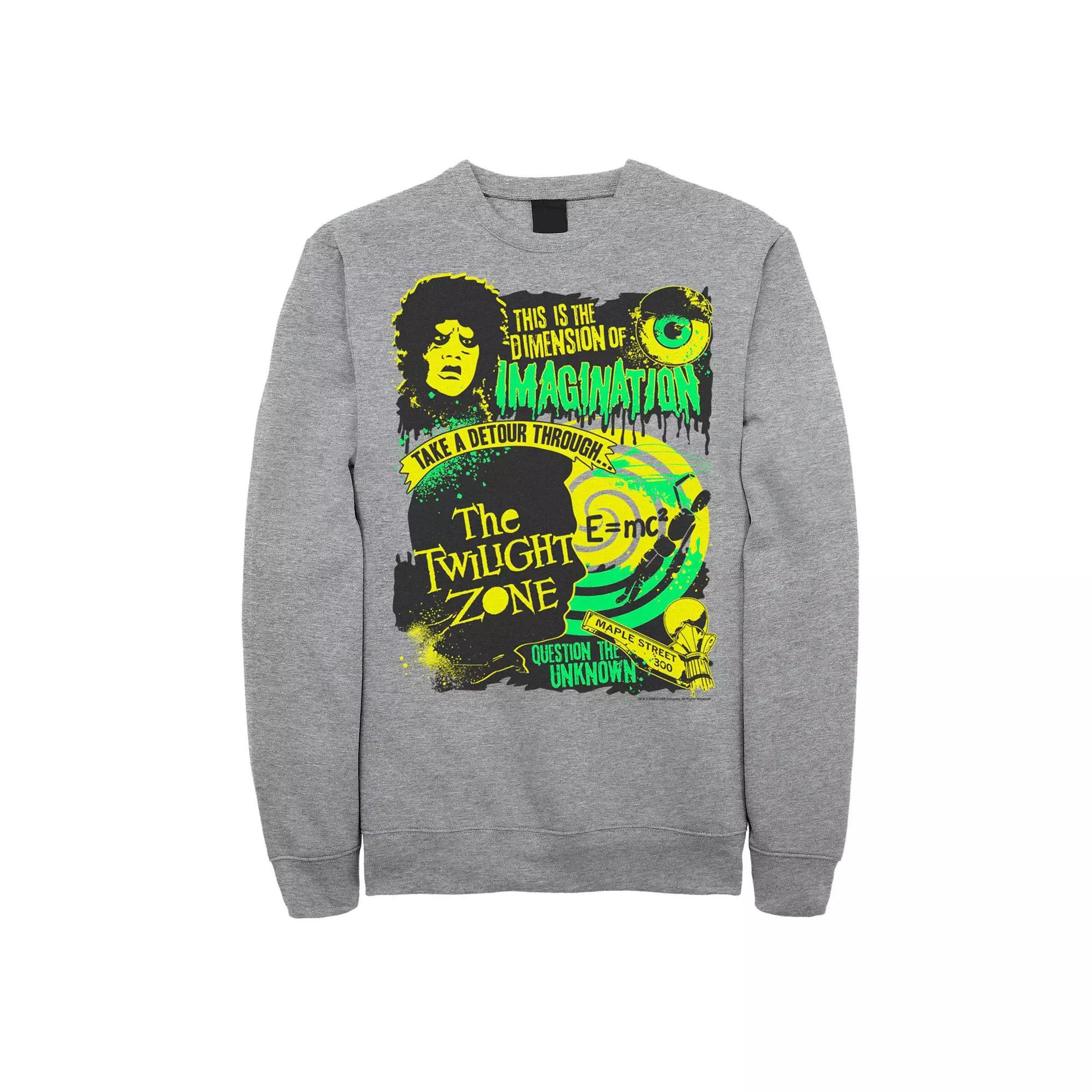 Men's The Twilight Zone Dimension Of Imagination Sweatshirt, Size: XL, Athletic Grey Product Image