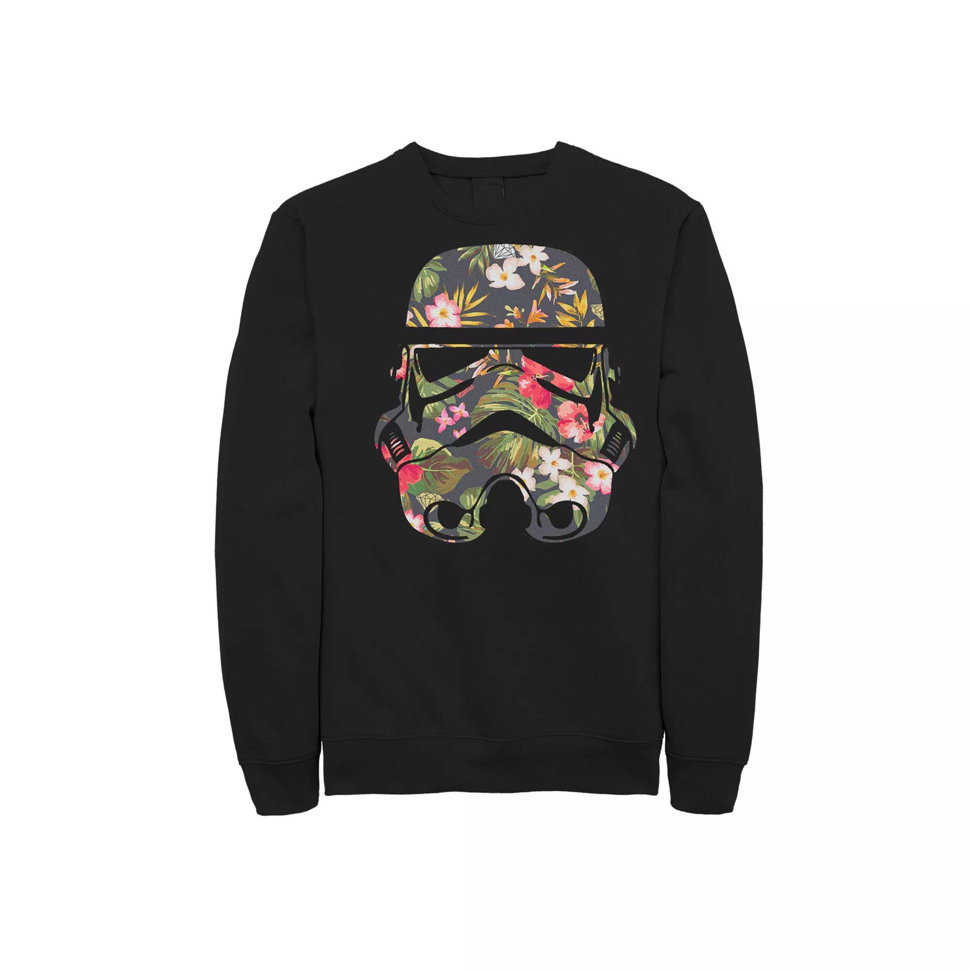 Big & Tall Star Wars Stormtrooper Flower Filled Helmet Fleece Sweatshirt, Men's, Size: 3XL, Black Product Image