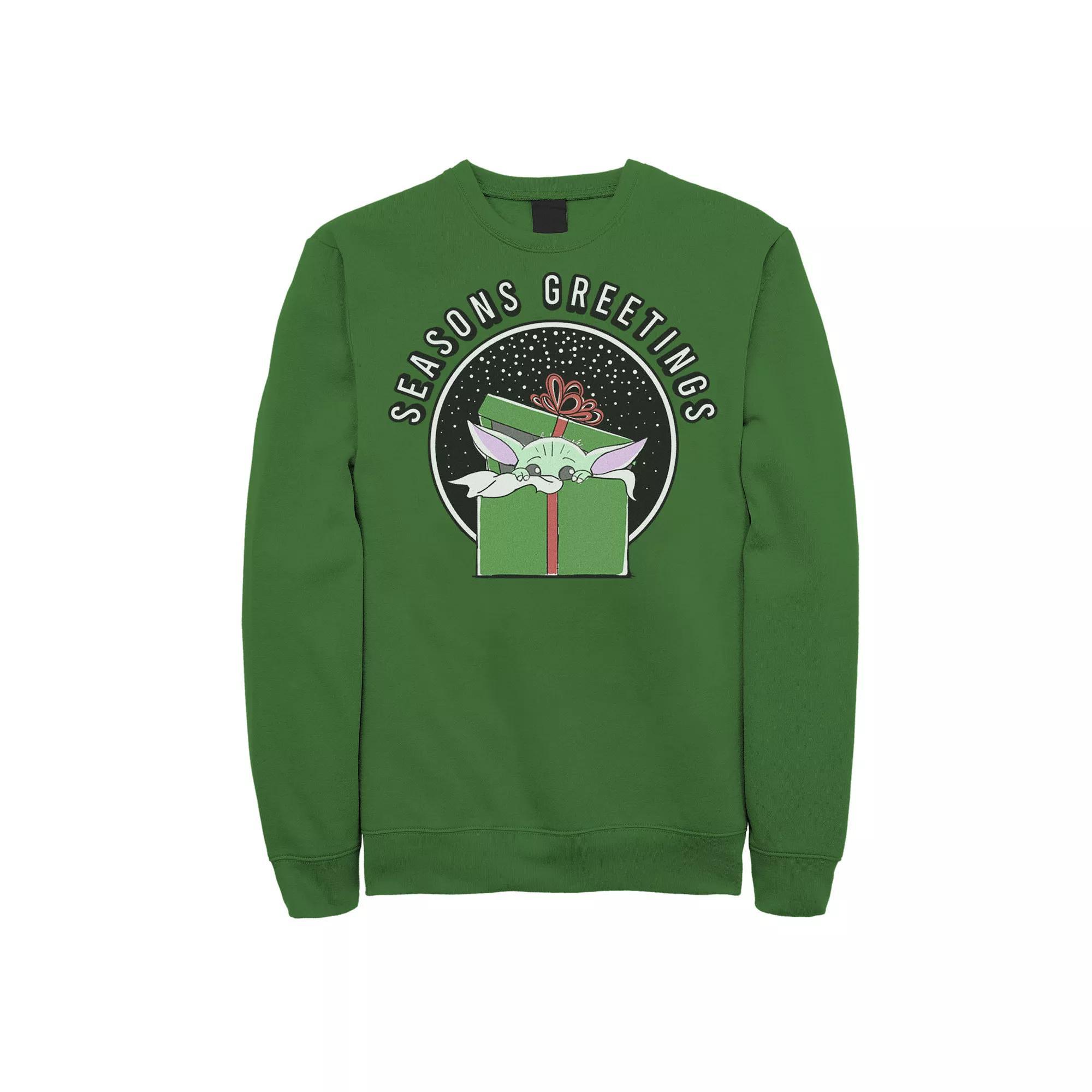 Men's Star Wars The Mandalorian The Child Season Greetings Sweatshirt, Size: XL, Kelly Product Image