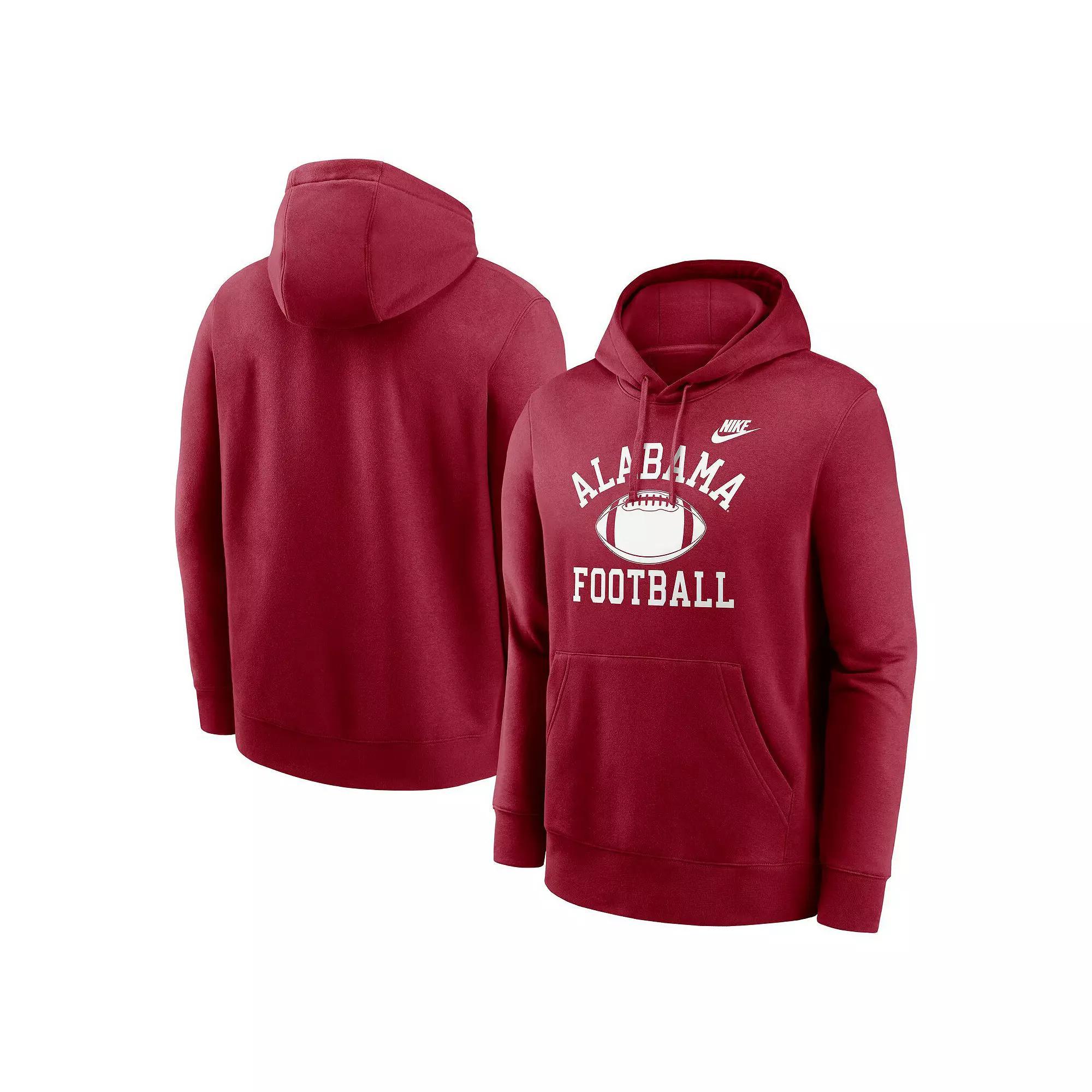 Men's Nike Crimson Alabama Crimson Tide Legacy Football Icon Club Fleece Pullover Hoodie, Size: XL, Red Product Image