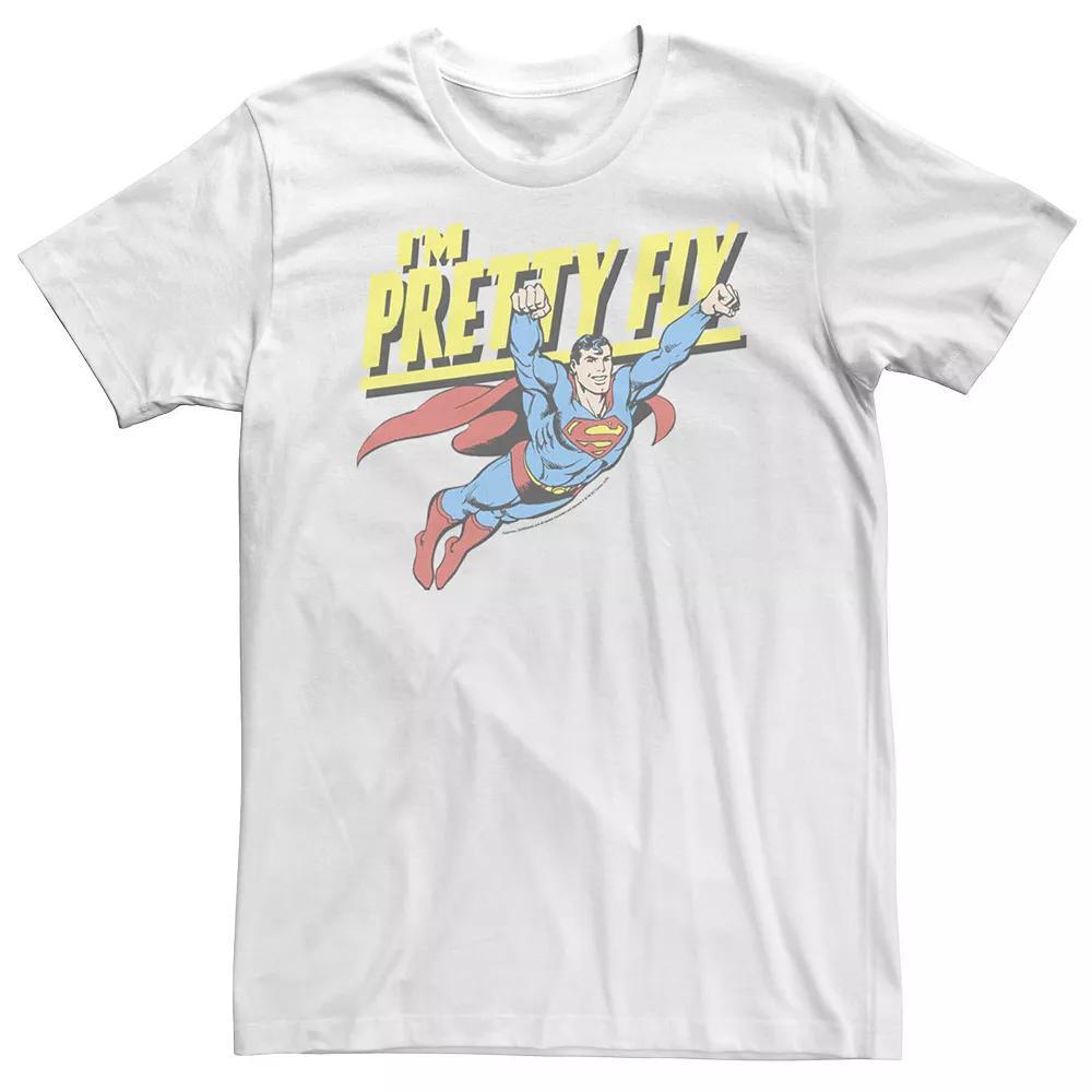 Big & Tall DC Comics Superman Pretty Fly Retro Tee, Men's, Size: XL Tall, White Product Image