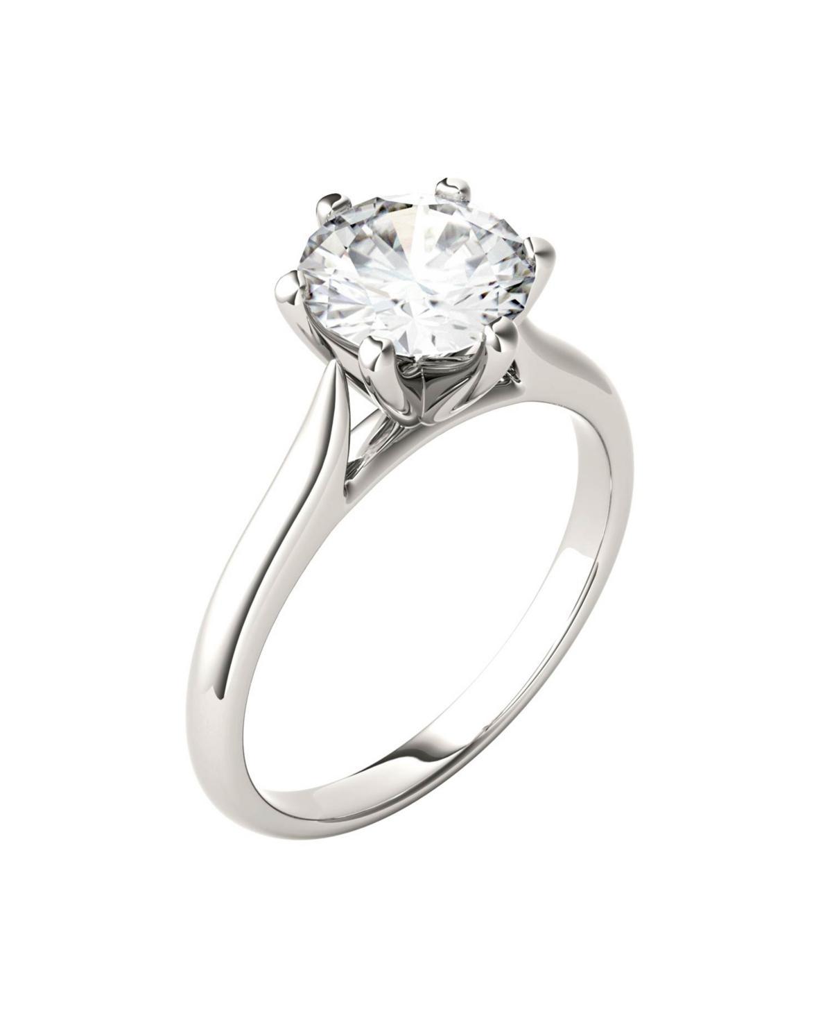 14k Gold 1 1/2 Carat T.W. Lab-Created Moissanite 6-Prong Solitaire Ring, Women's, White Product Image