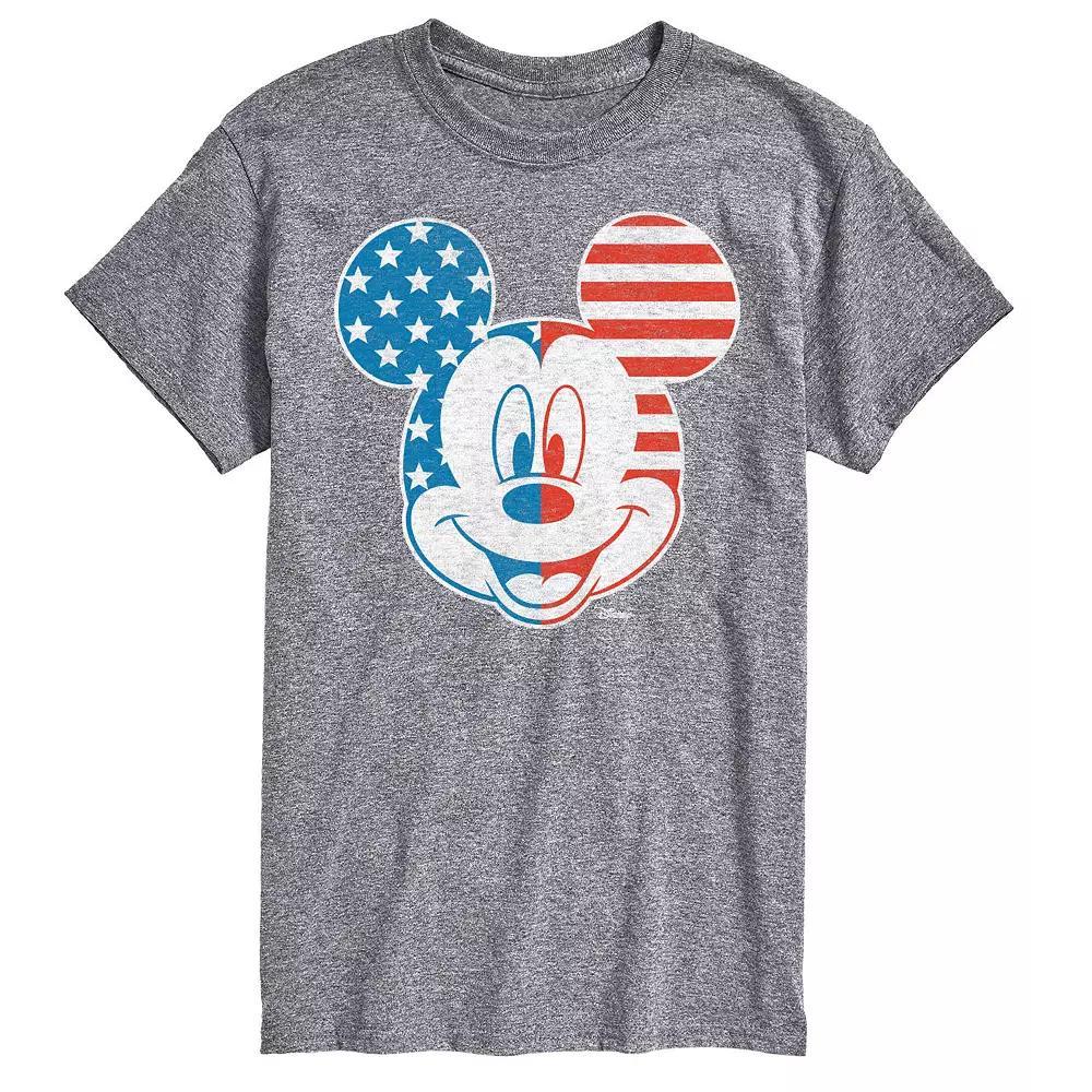 Disney's Mickey Mouse Men's Face America Graphic Tee, Size: XXL, Gray Product Image