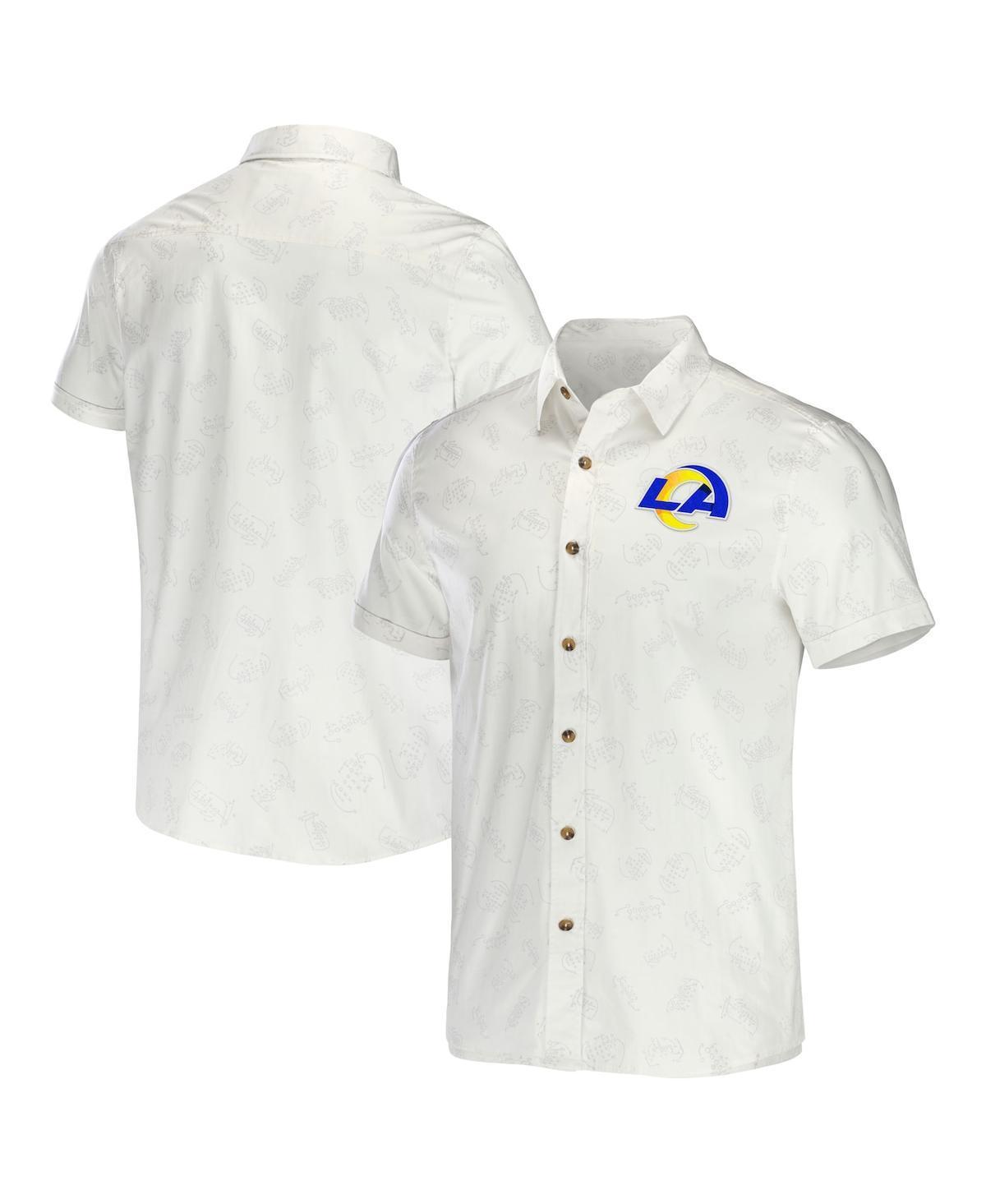 Men's NFL x Darius Rucker Collection by Fanatics White Los Angeles Rams Woven Button-Up T-Shirt, Size: Large Product Image