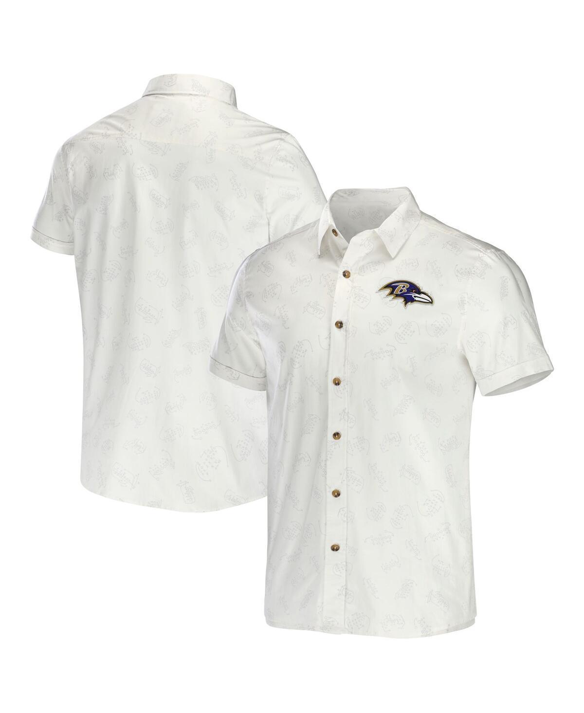 Men's NFL x Darius Rucker Collection by Fanatics White Cleveland Browns Woven Button-Up T-Shirt, Size: Medium Product Image