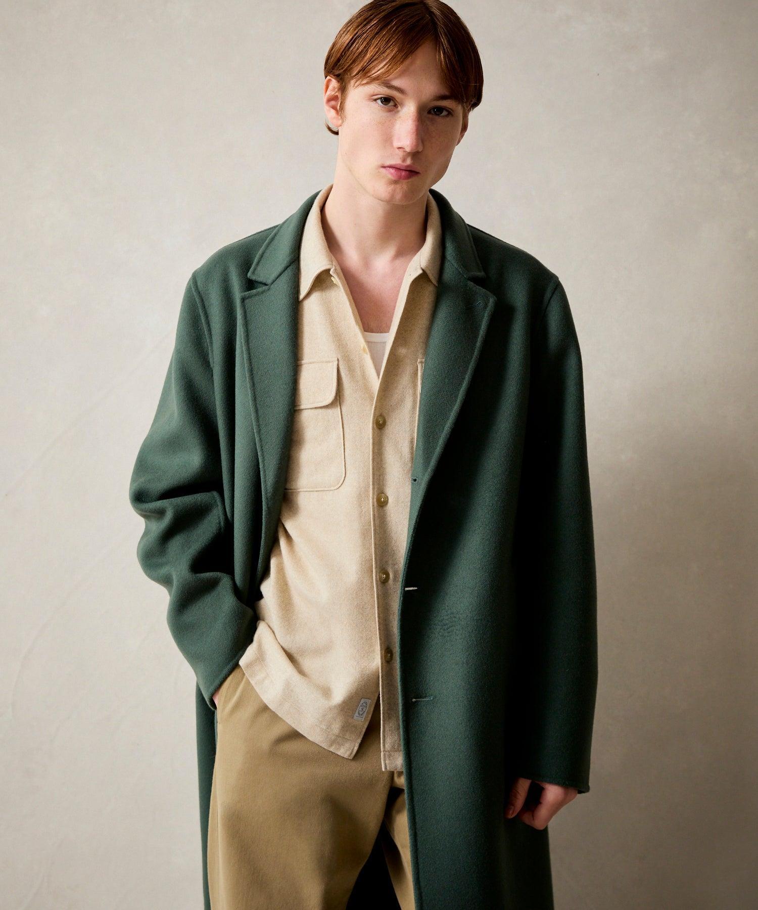 Italian Wool Topcoat in Sea Green Product Image
