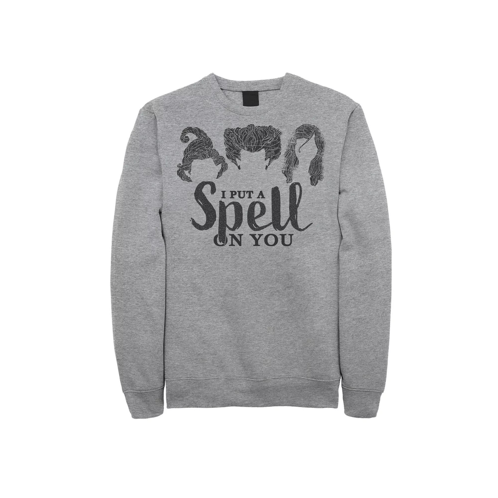 Disney's Hocus Pocus Men's I Put A Spell On You Group Shot Sweatshirt, Size: XL, Athletic Grey Product Image