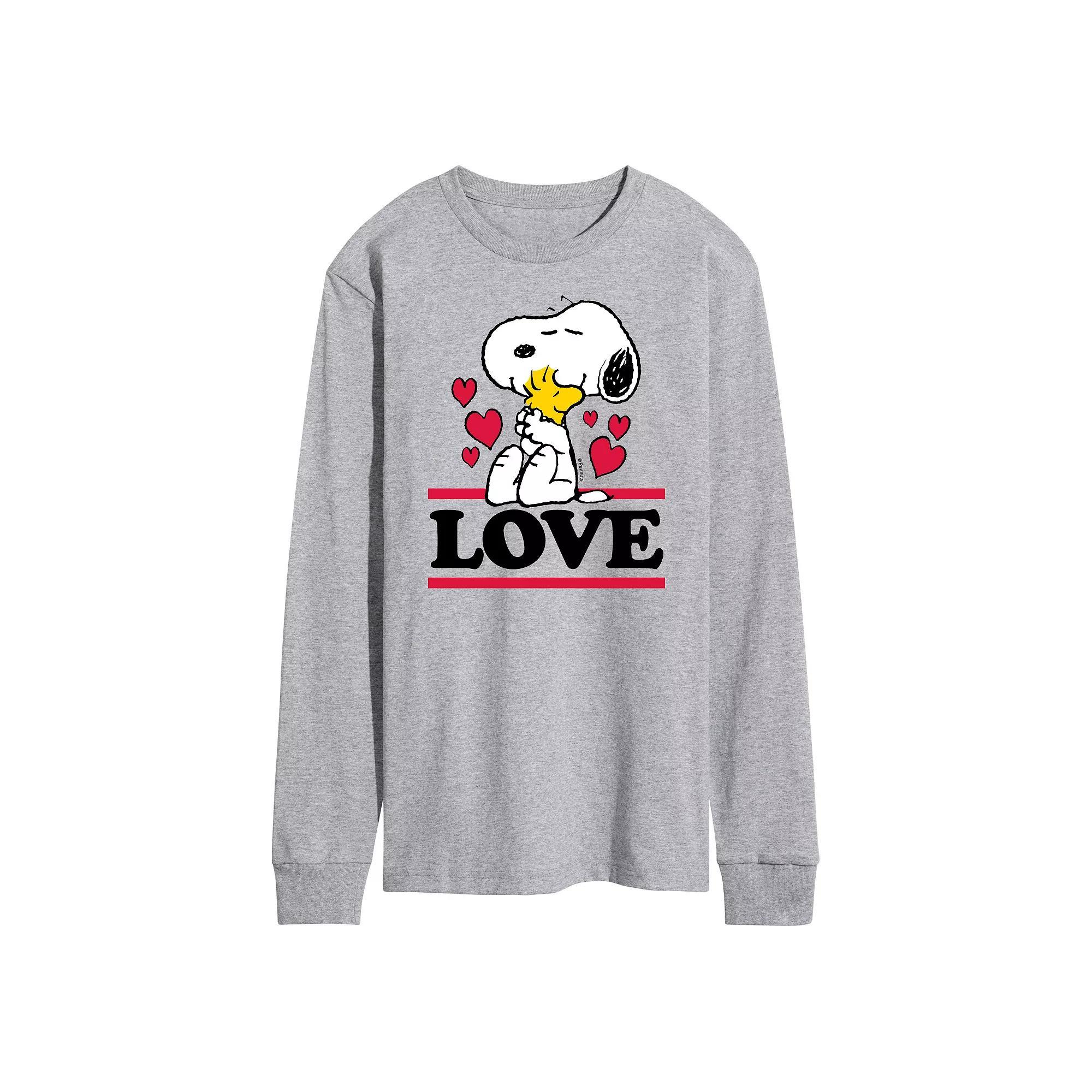 Mens Peanuts Love Snoopy Long Sleeve Tee Product Image