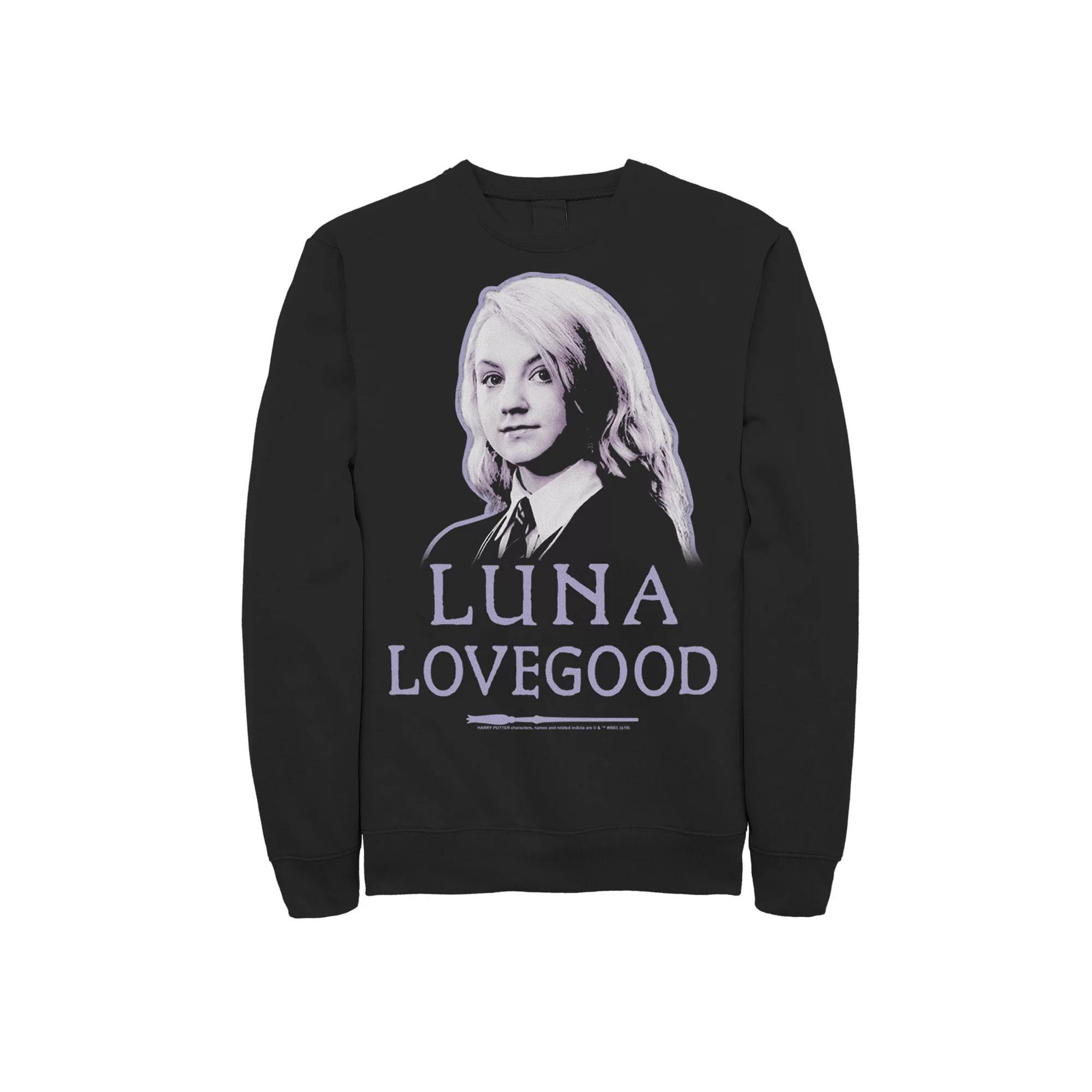 Men's Harry Potter Luna Lovegood Character Portrait Fleece Graphic Pullover, Size: Medium, Black Product Image