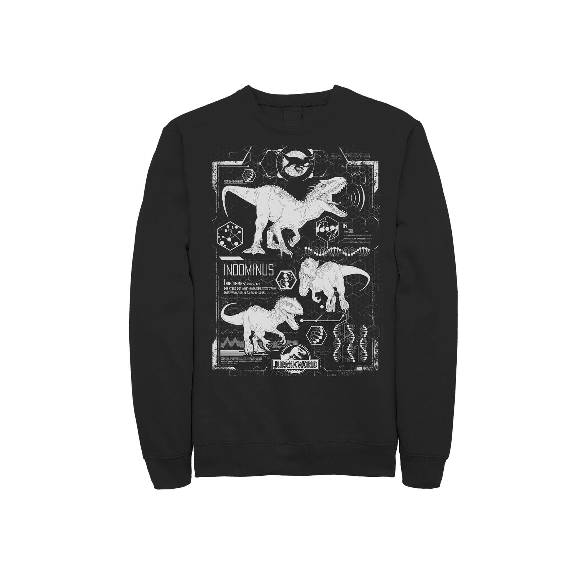 Men's Jurassic World Indominus Rex Schematic Sweatshirt, Size: Small, Black Product Image