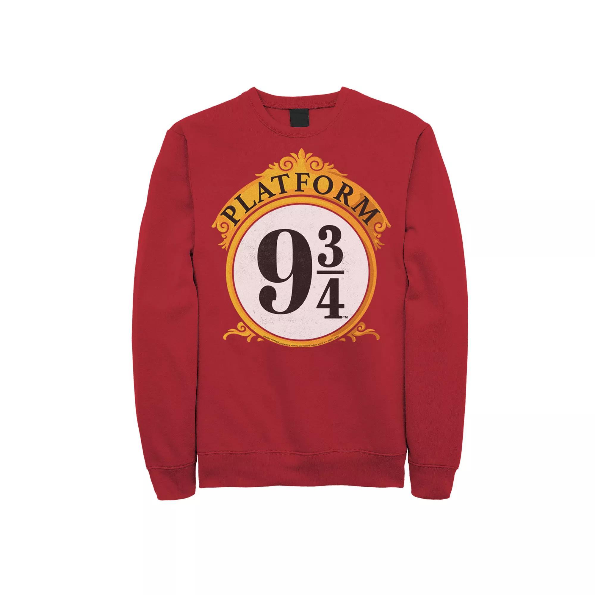 Men's Harry Potter Platform 9 & 3/4 Sign Sweatshirt, Size: Small, Red Product Image