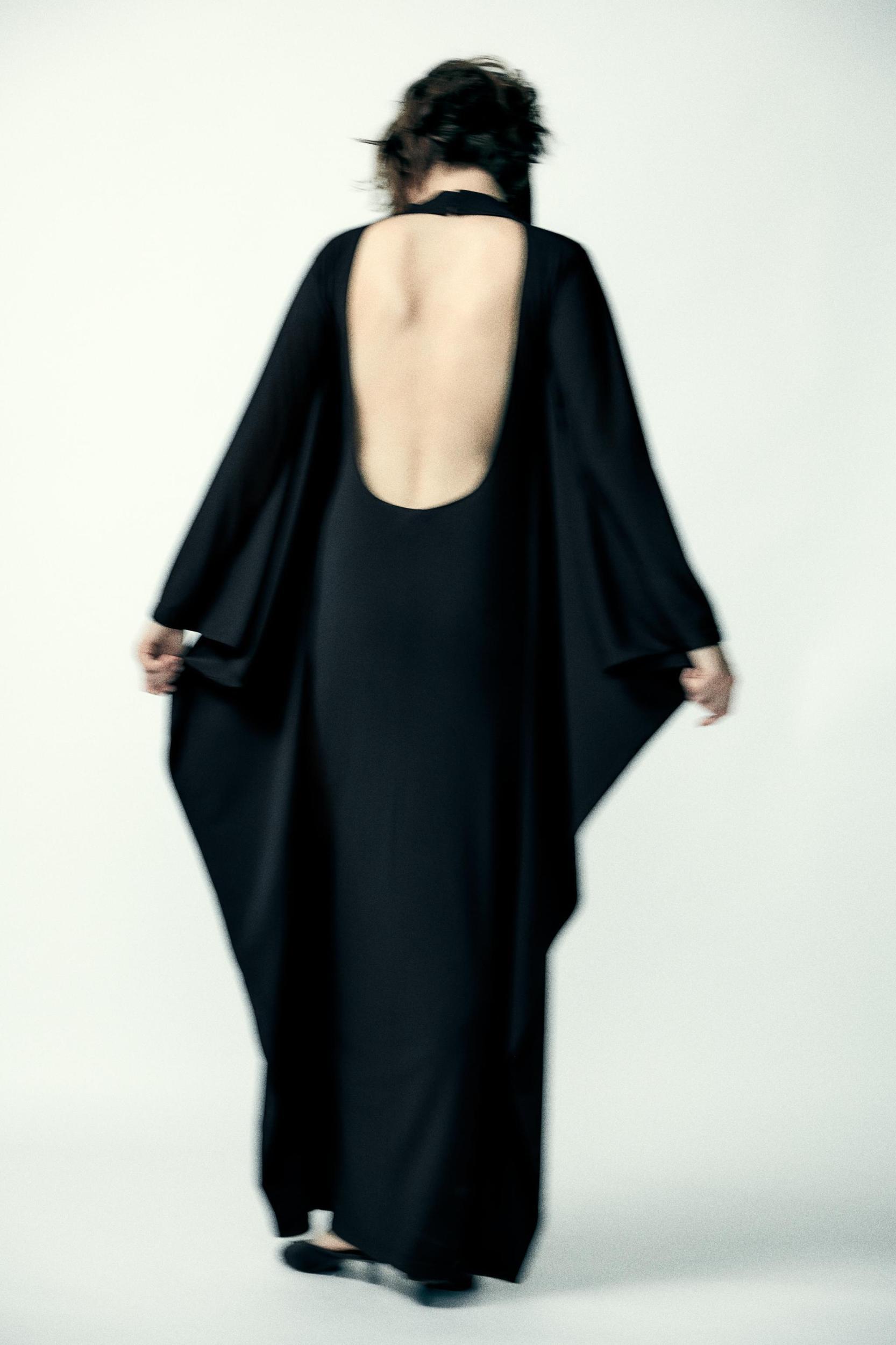 LONG BATWING SLEEVE CAPE DRESS Product Image
