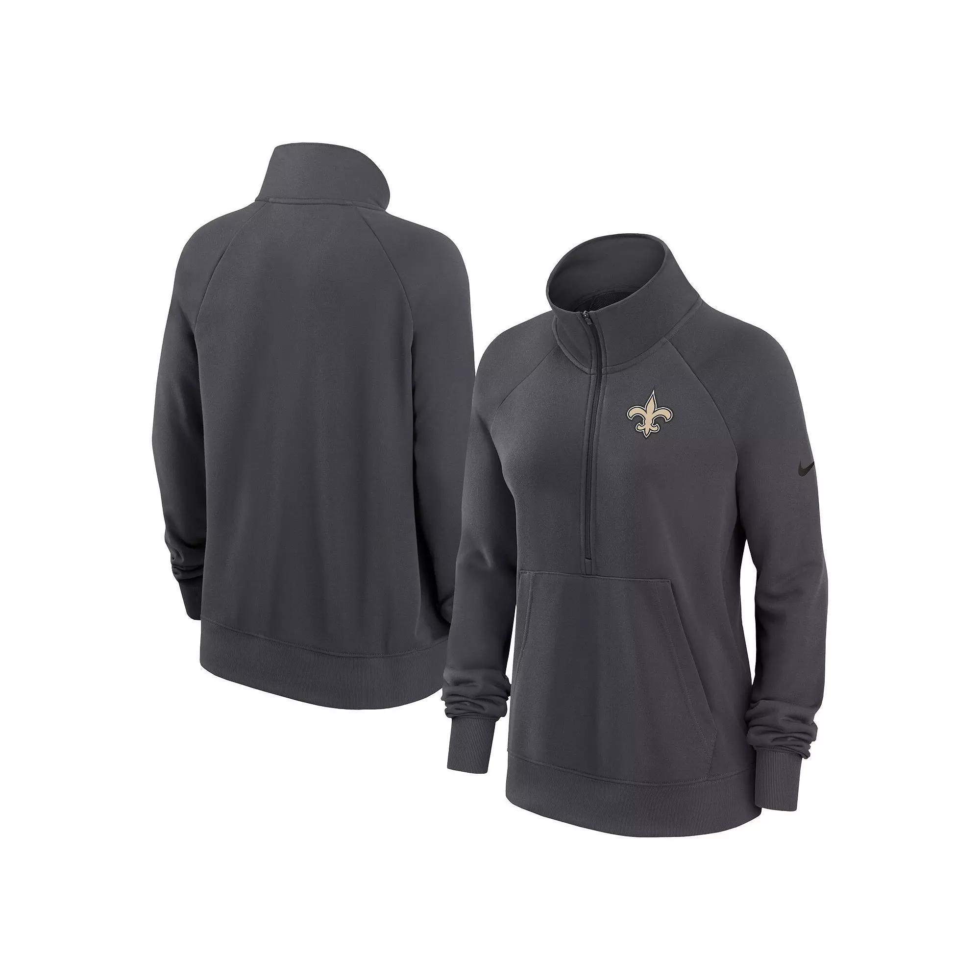 Women's Nike Charcoal Washington Commanders Premium Raglan Performance Half-Zip Sweatshirt, Size: 2XL, Wft Charco Product Image