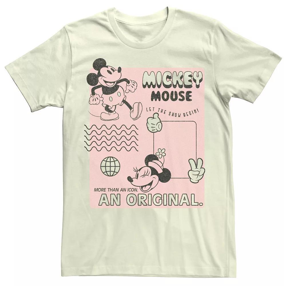 Men's Mickey Classic Orginal Mickey Vintage Poster Tee, Size: XL, White Product Image