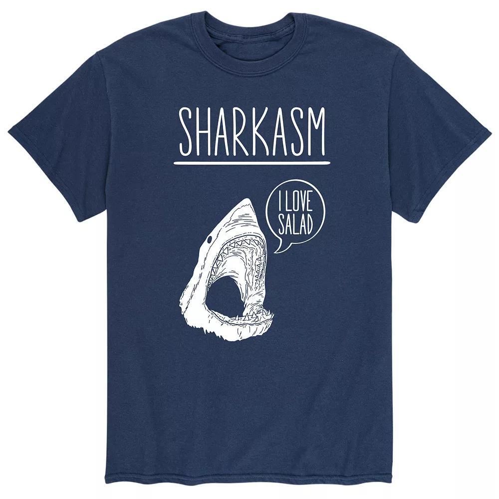 Mens Sharkasm Shark White Tee Product Image