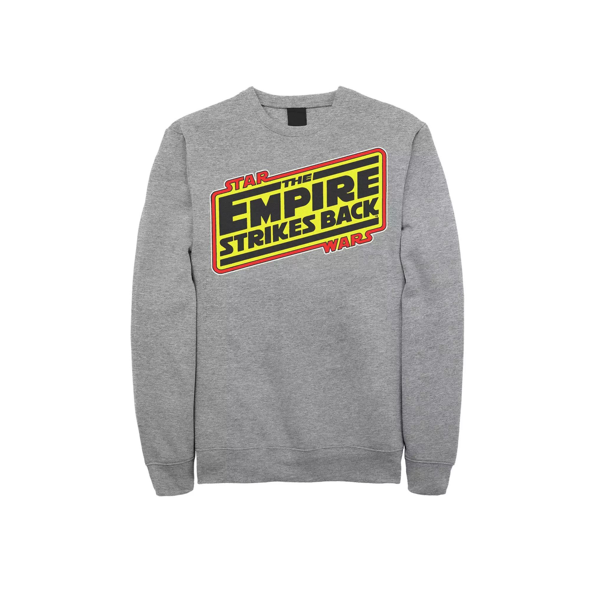 Men's Star Wars: The Empire Strikes Back Vintage Logo Sweatshirt, Size: Small, Athletic Grey Product Image