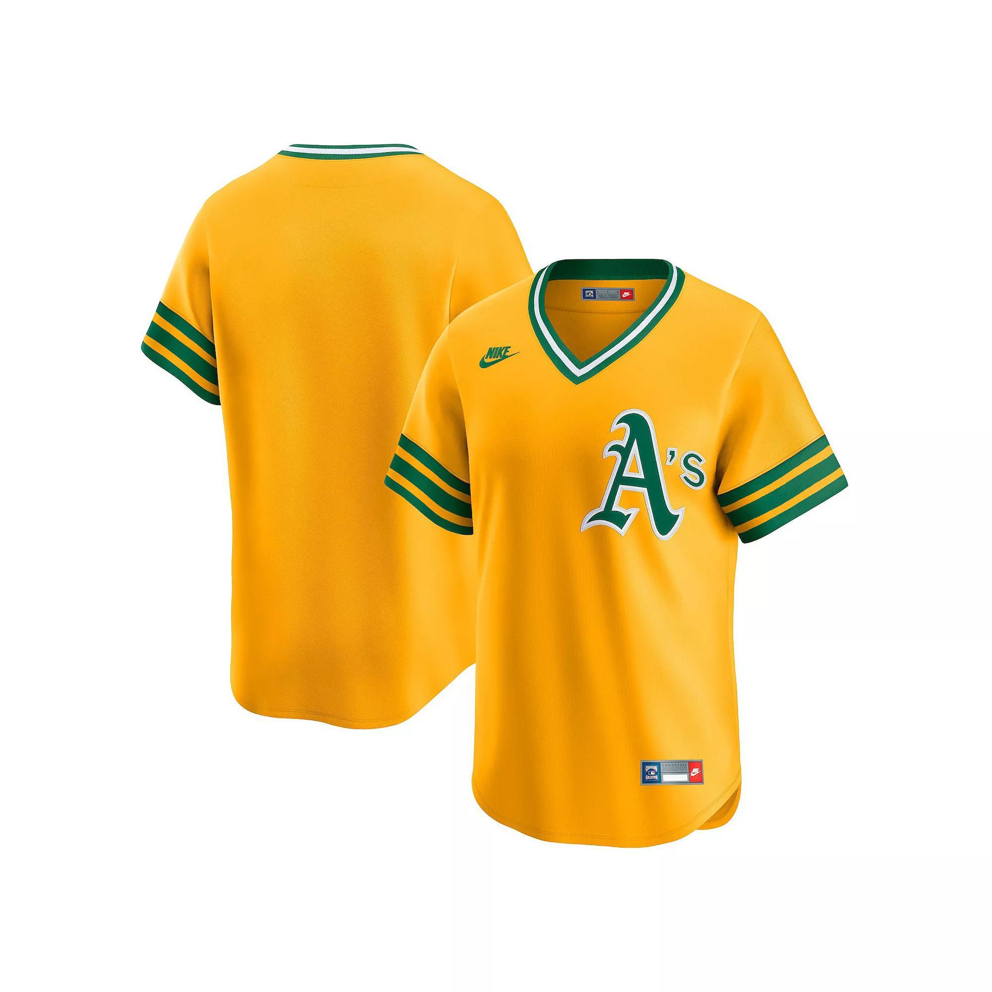 Men's Nike Gold Oakland Athletics Cooperstown Collection Limited Jersey, Size: Large Product Image