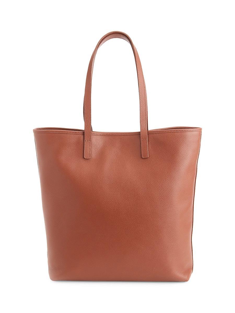 Royce New York Pebble Grain Leather Tall Tote Product Image
