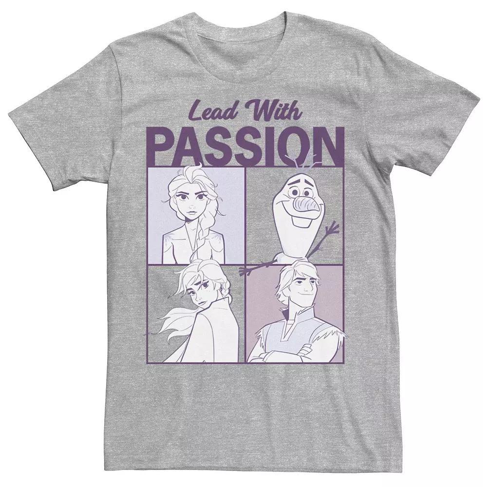 Disney's Frozen 2 Group Shot Lead With Passion Men's Tee, Size: Small, Athletic Grey Product Image