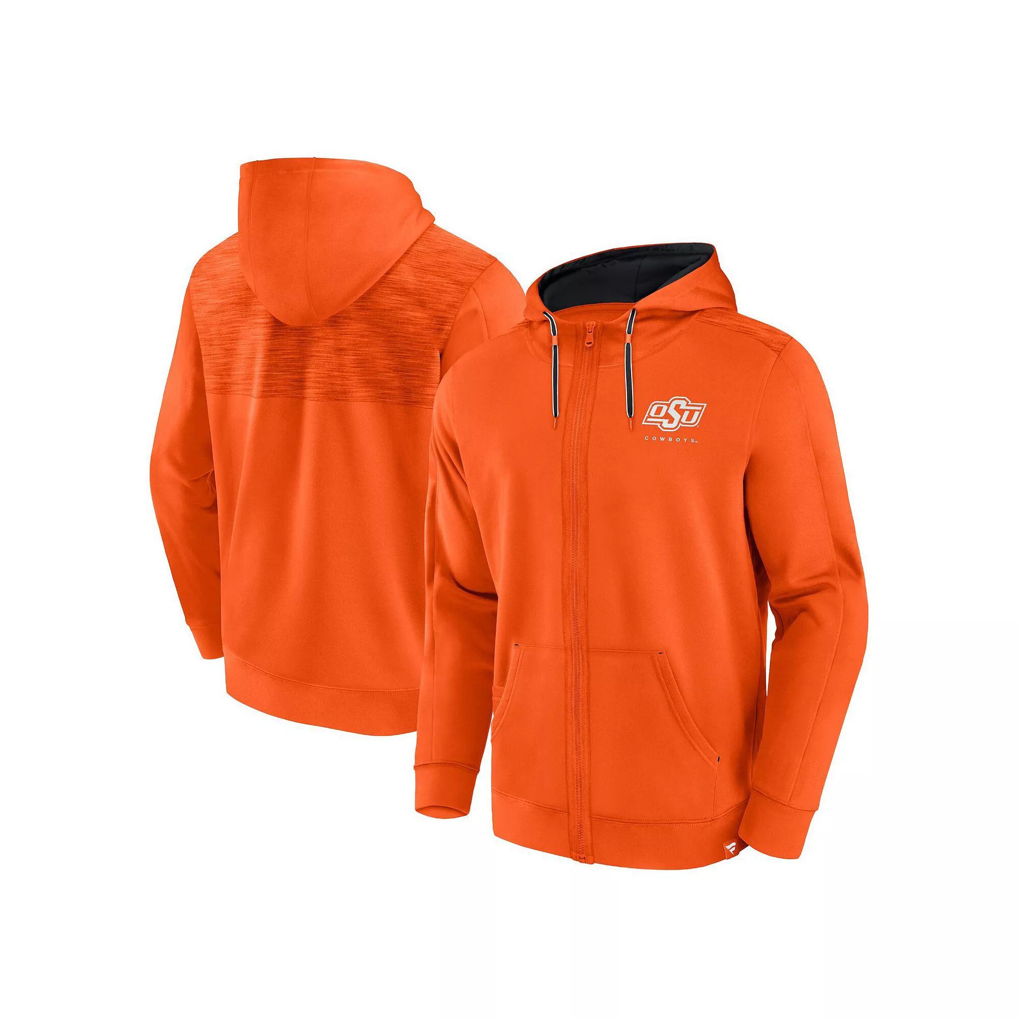 Men's Fanatics Branded Orange Oklahoma State Cowboys Power Index Full-Zip Hoodie, Size: Large Product Image