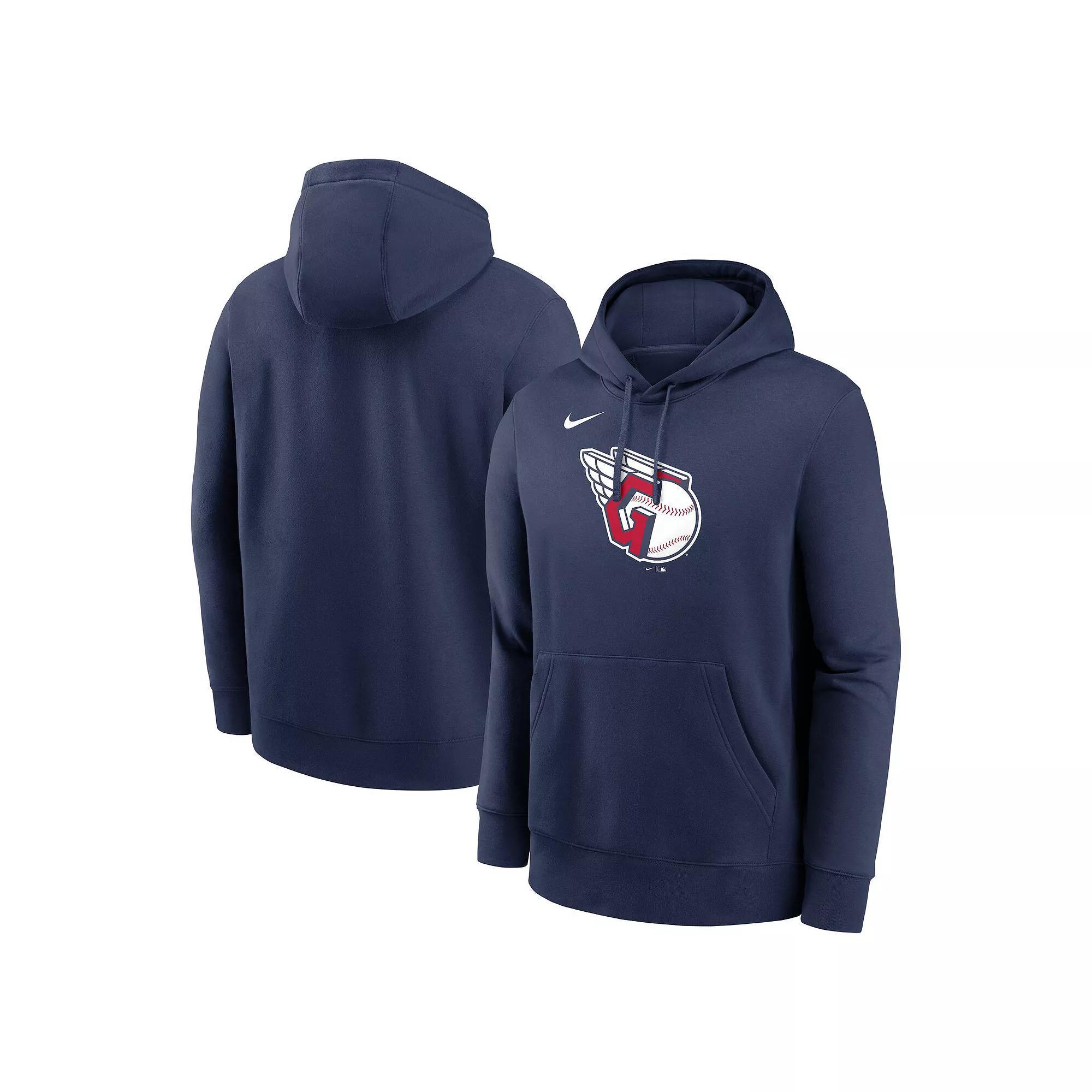 Men's Nike Navy Cleveland Guardians Logo Club Fleece Pullover Hoodie, Size: 2XL, Grd Blue Product Image